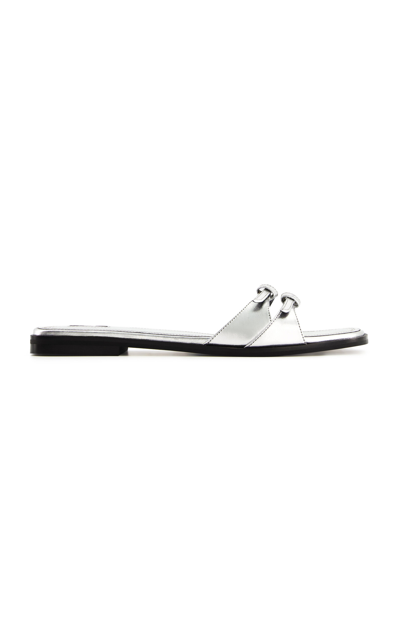 Nodaleto Bulla Buckle Flat Sandal - Silver