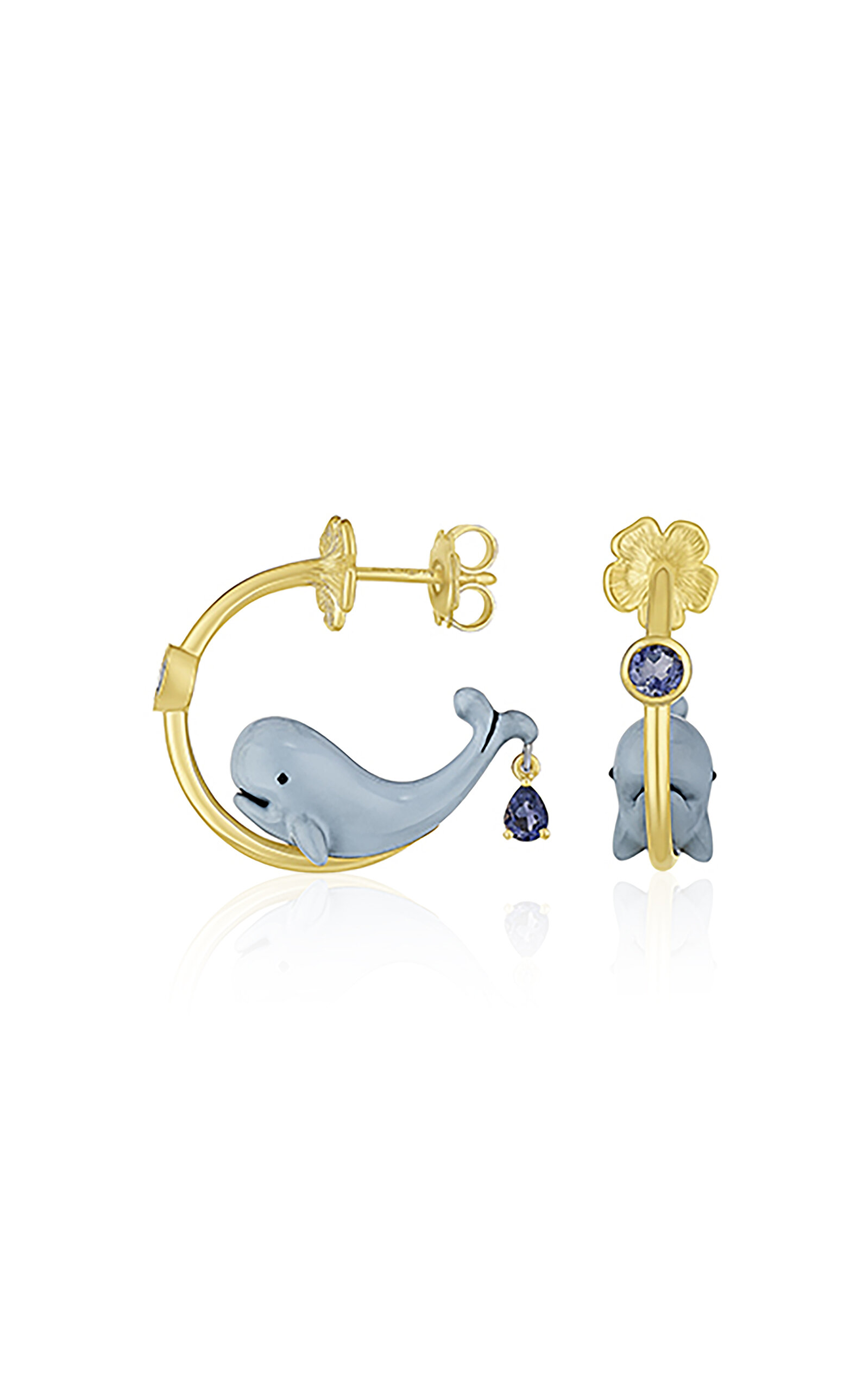 Francesca Villa 18k Yellow Gold And Titanium Fantasia; The Whale Hoop; Earrings In Gold