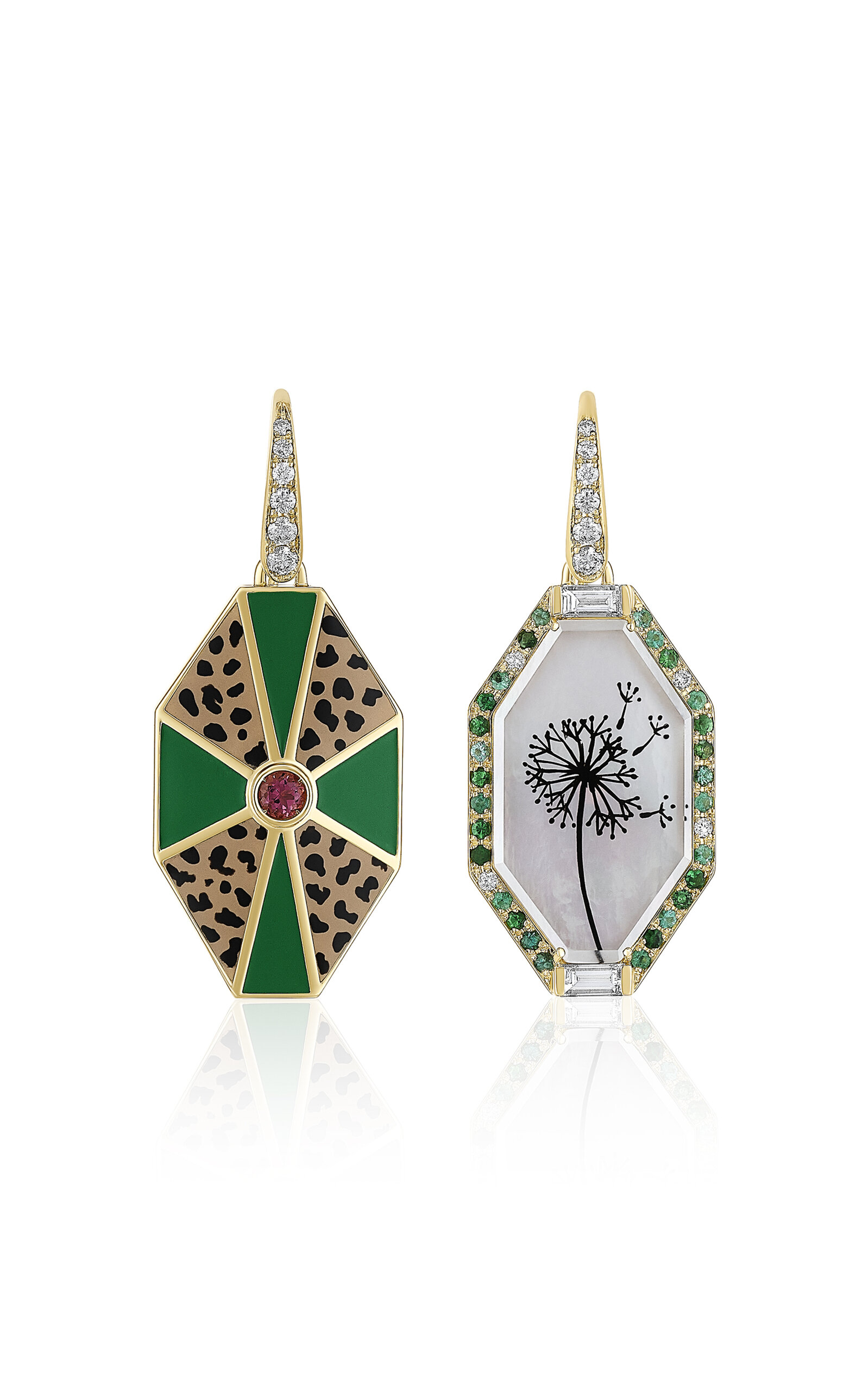 Francesca Villa 18k Yellow Gold Close Encounters Make A Wish Earrings In Multi