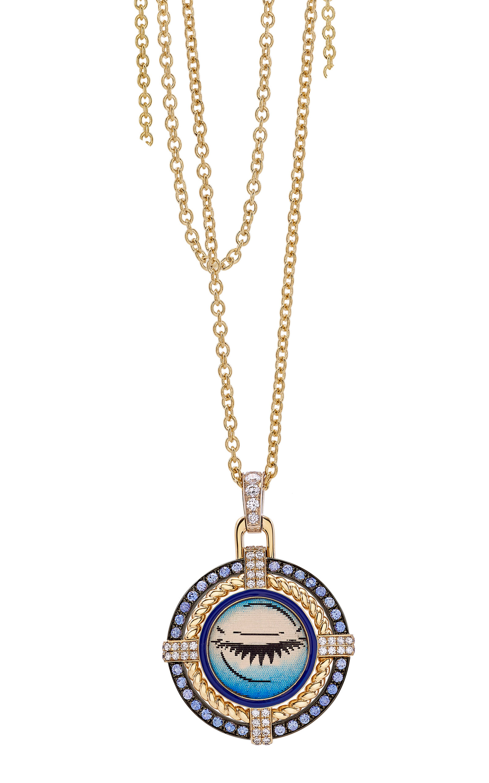 Francesca Villa 18k Yellow Gold Lovers Eye; Eye See You Necklace In Gold