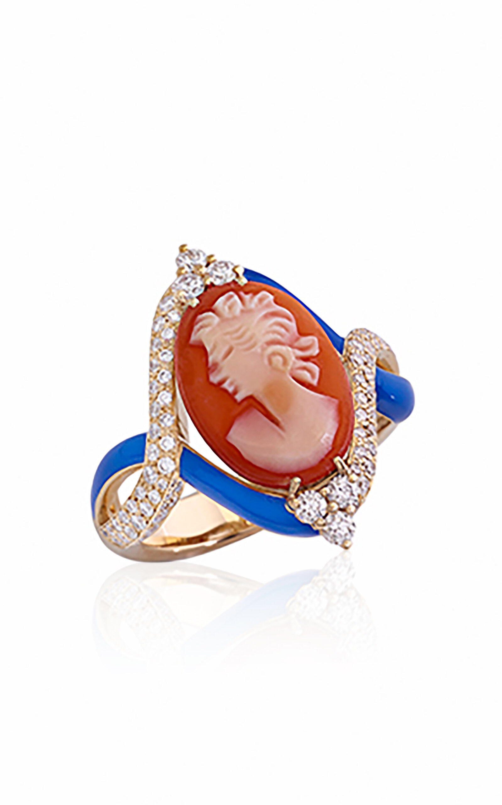 Francesca Villa 18k Yellow Gold Be Striking No.1 Ring In Red