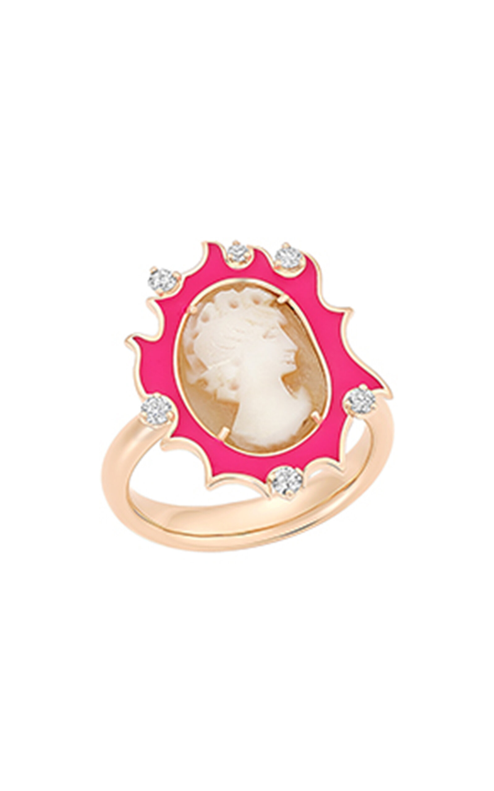 Francesca Villa 18K Pink Gold Vintage Cameo Ring - Pink - OS - Only At Moda Operandi