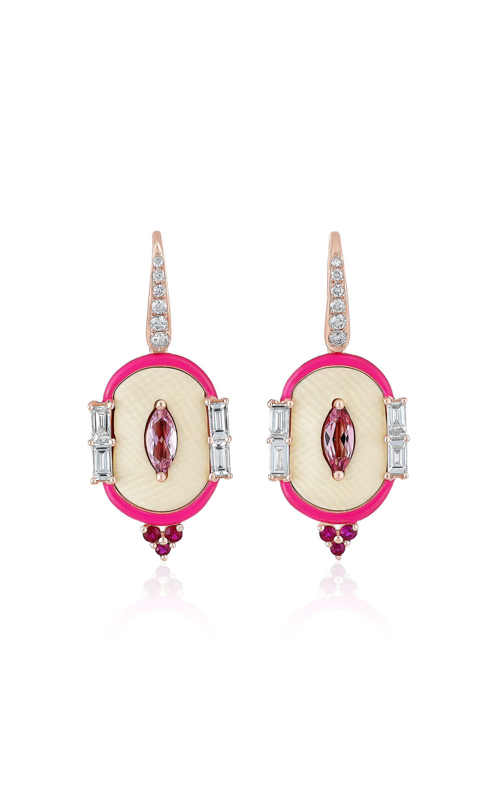 Francesca Villa 18k Pink Gold Be Yourself Ladies Pink Earrings In Gold