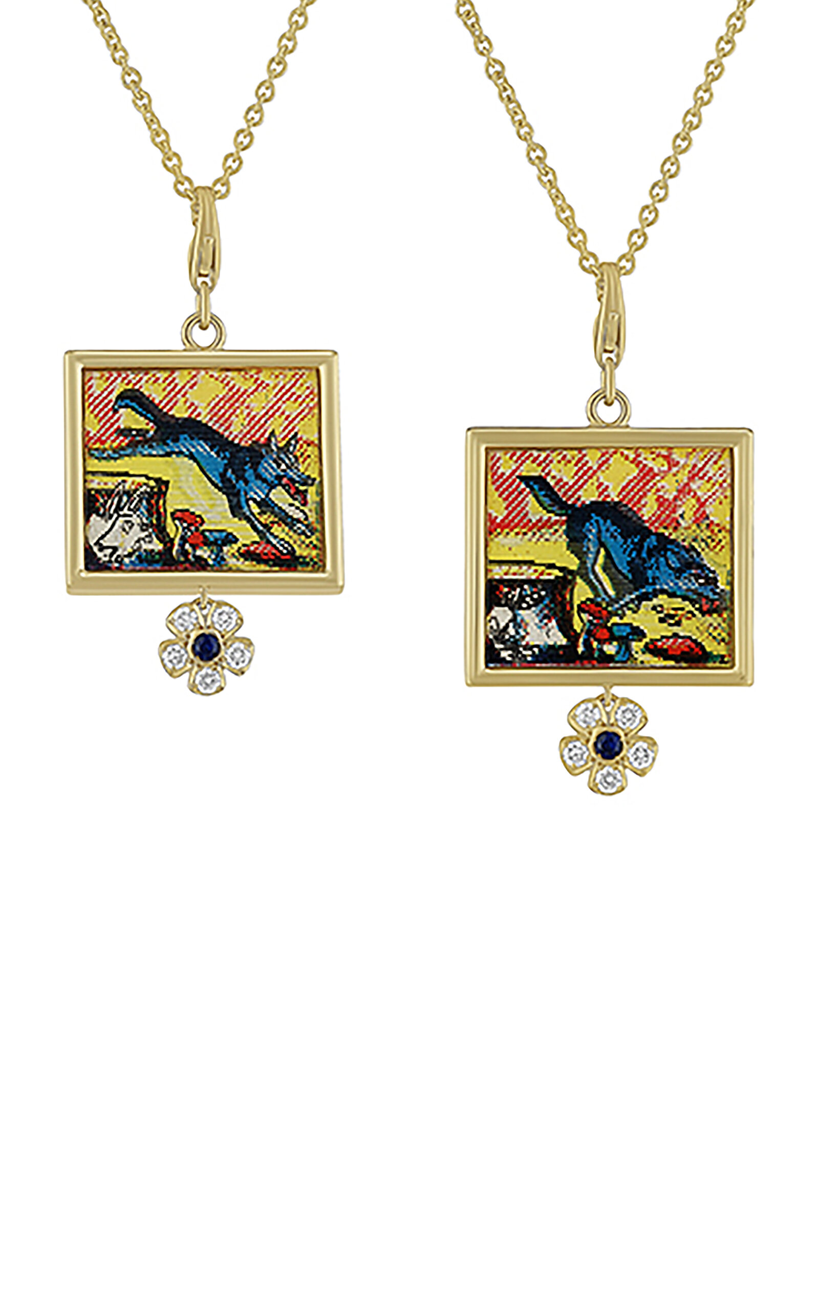 Francesca Villa 18k Yellow Gold Abracadabra; The Wolf Necklace In Gold