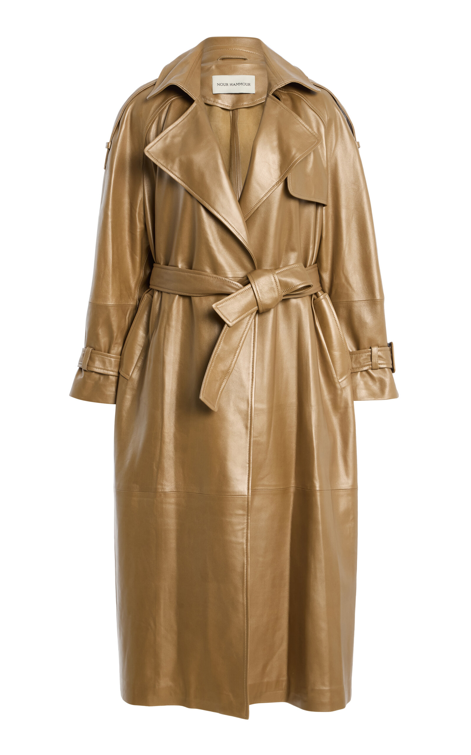 Nour Hammour Claudia Leather Trench Coat
