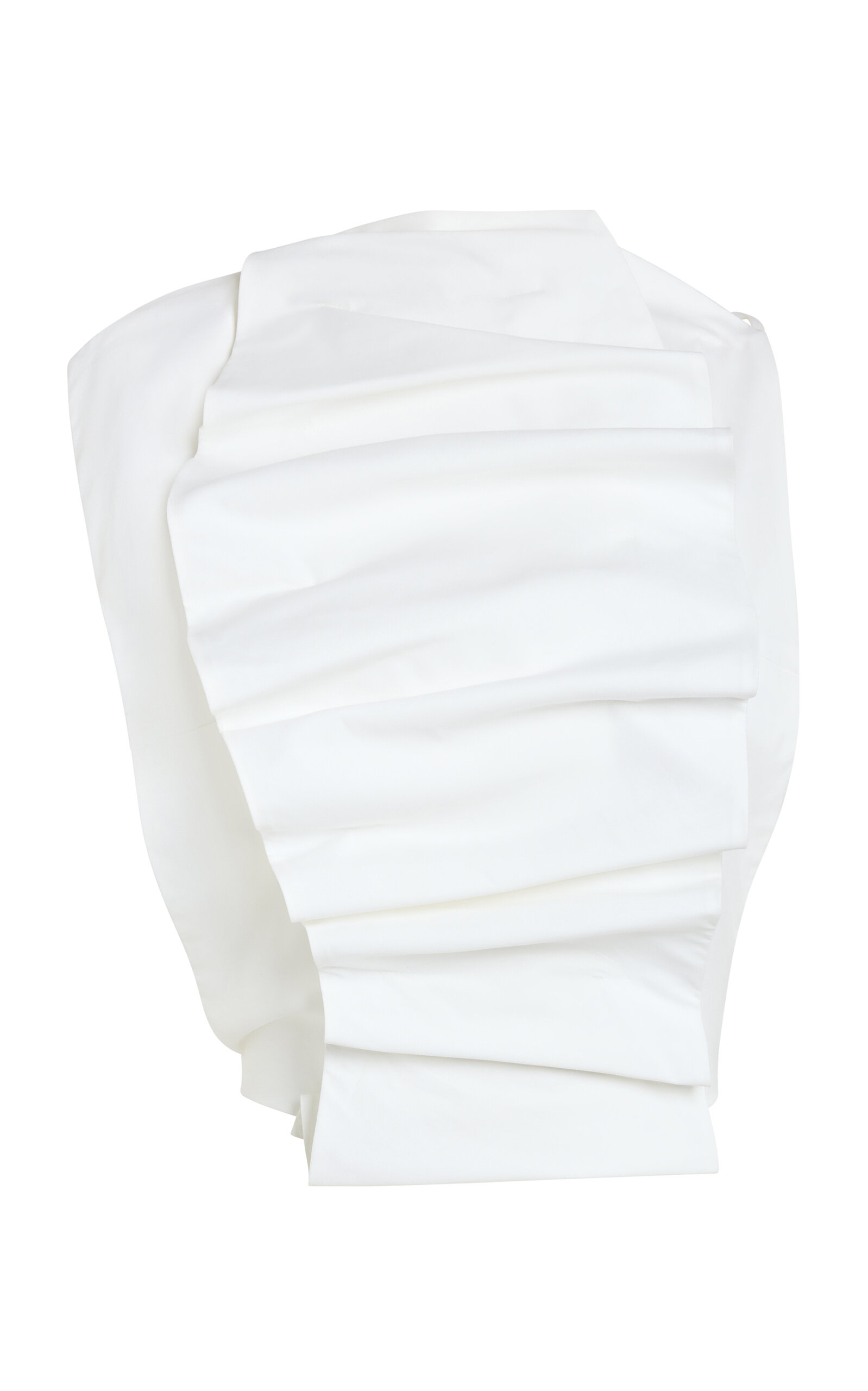 A.w.a.k.e. Cotton-blend Open-back Bib-front Top In White