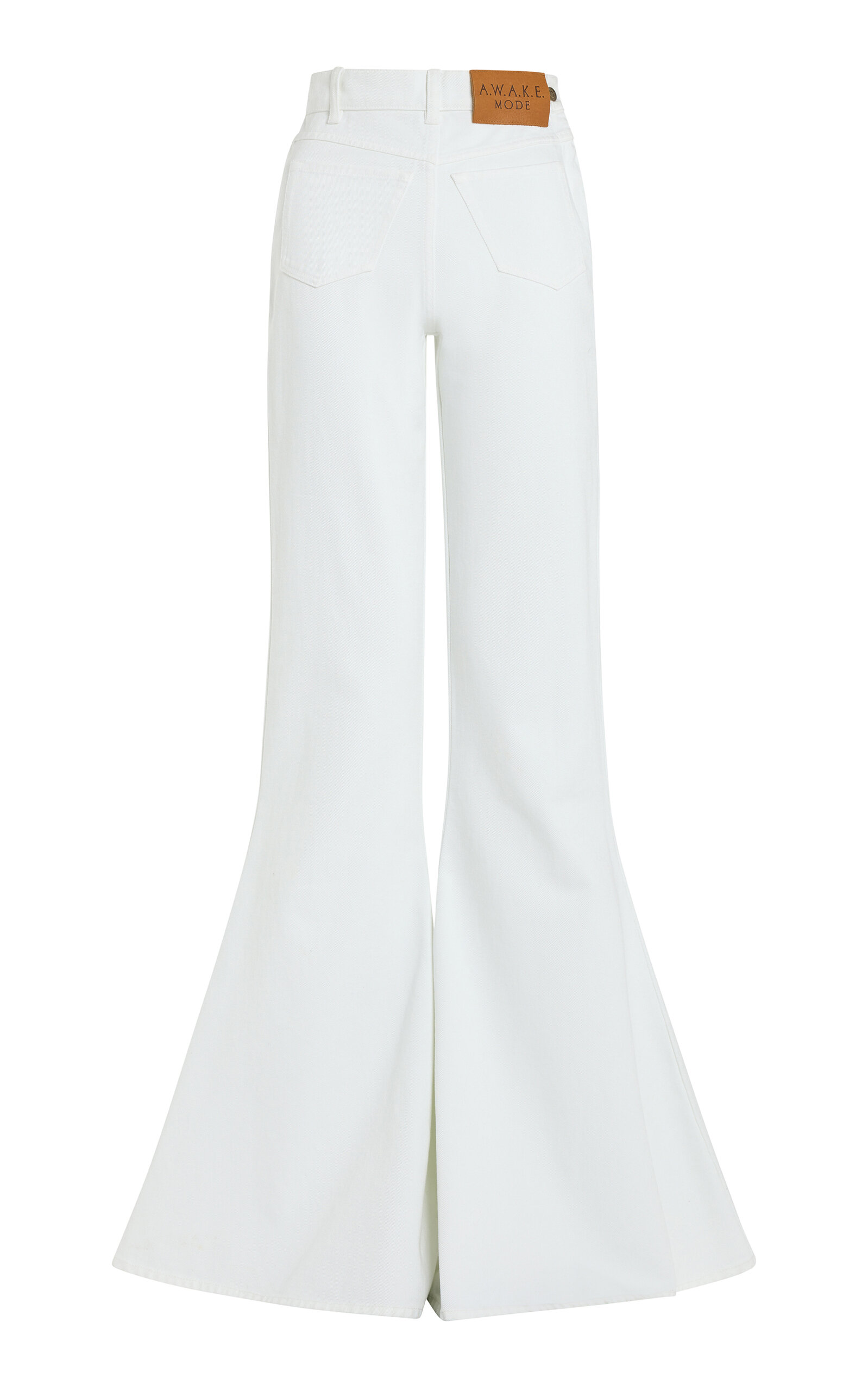 A.w.a.k.e. Cotton Flared Mirror Jeans In White