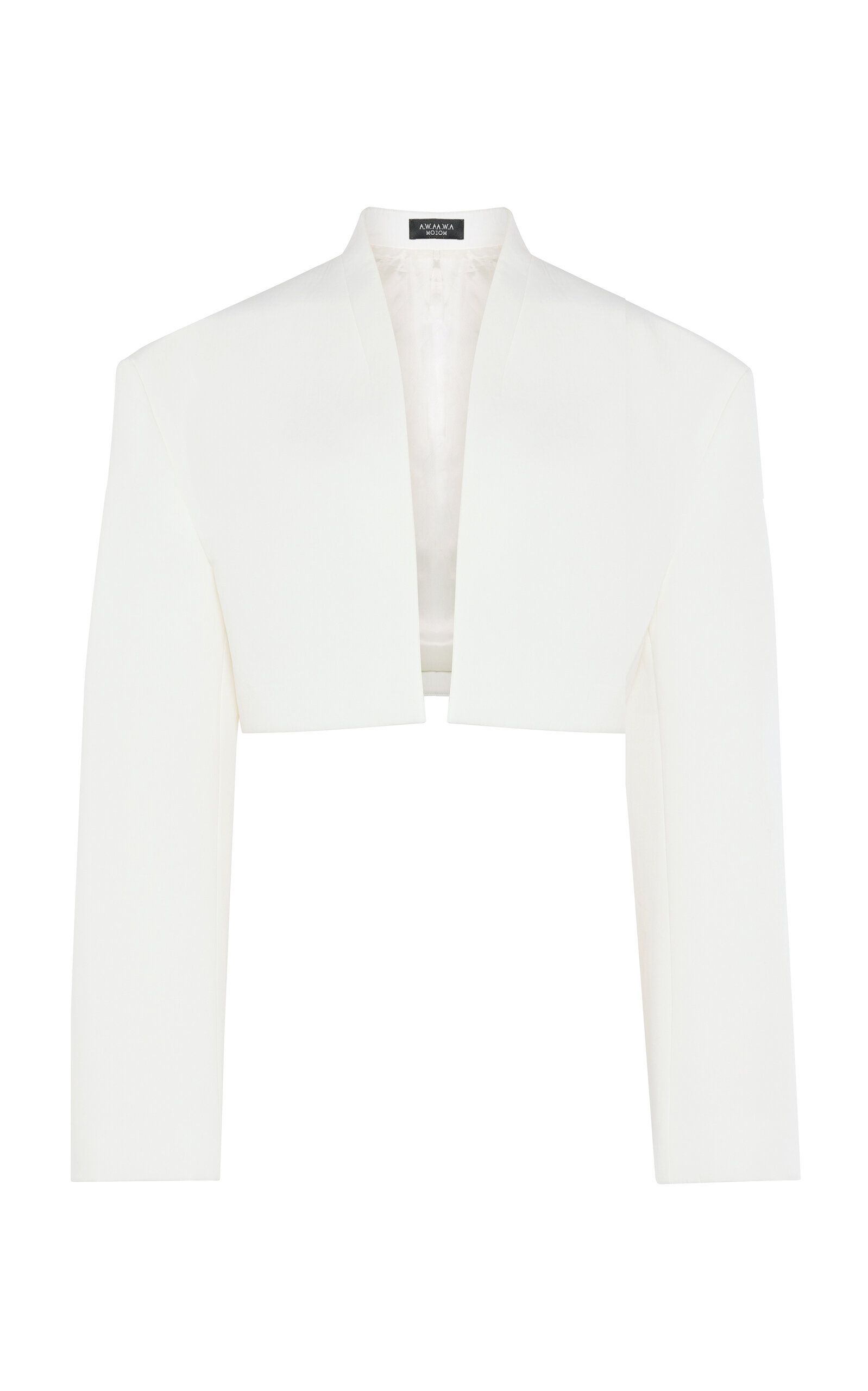 A.w.a.k.e. Cotton-blend Cropped Tuxedo Jacket In White