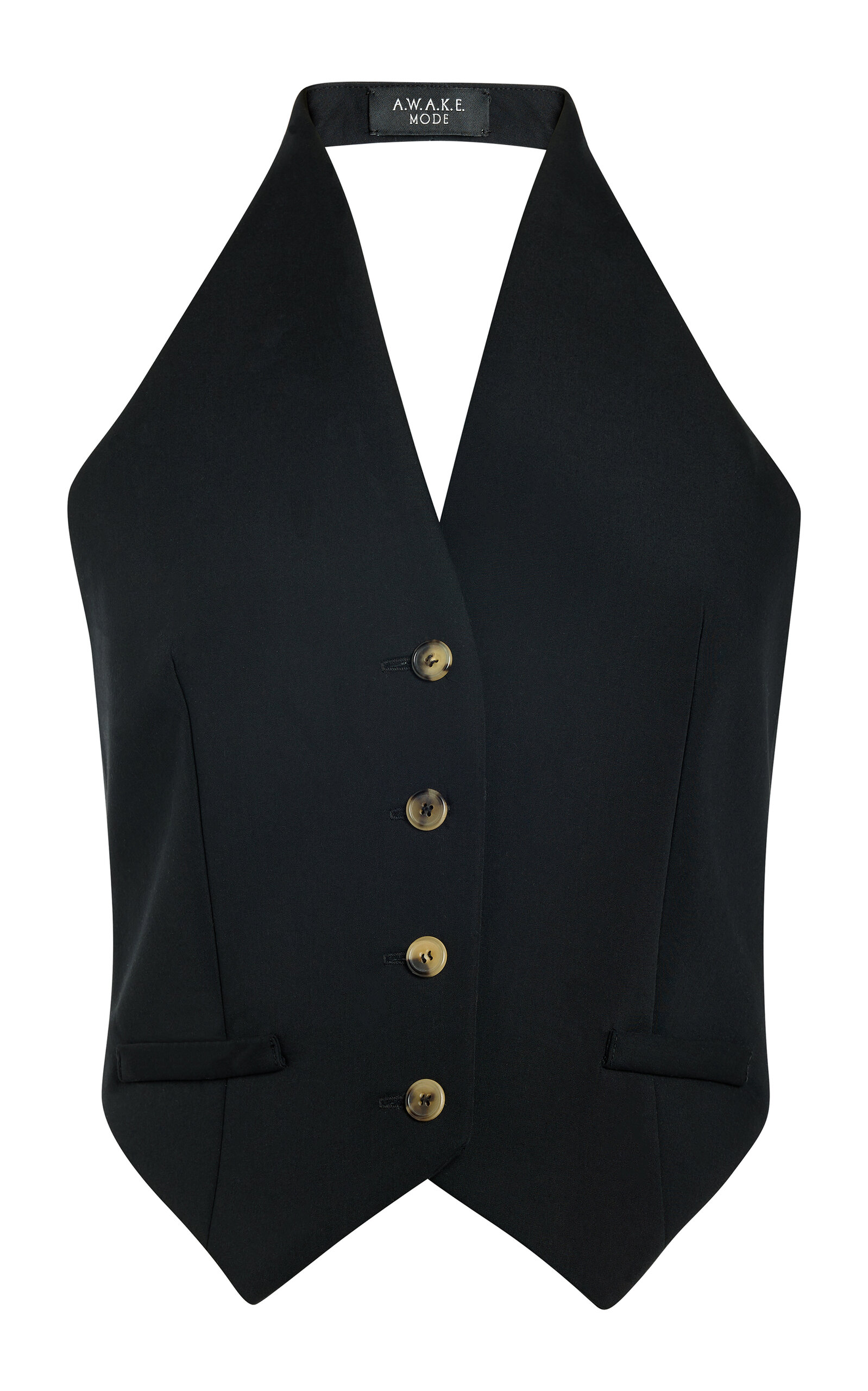 A.w.a.k.e. Cotton-blend Vest With Tie Back In Black