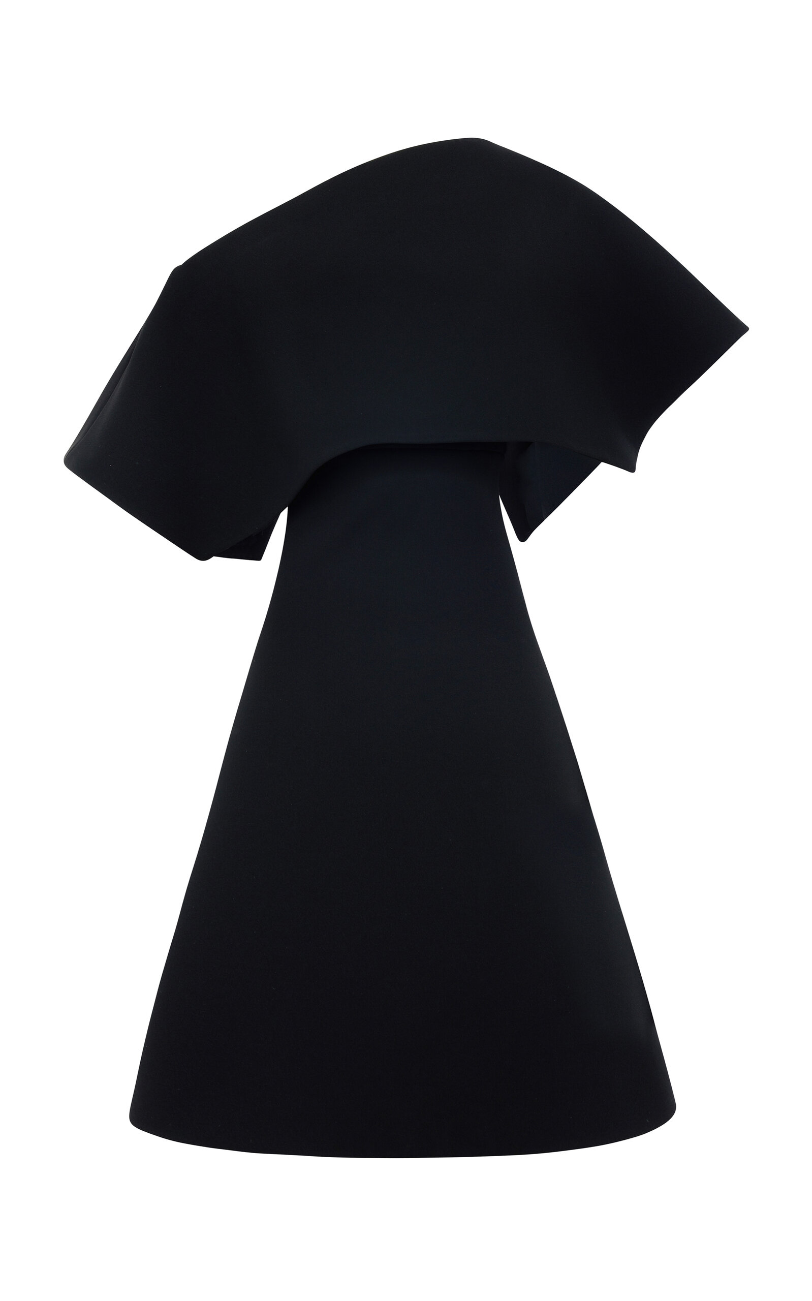 A.w.a.k.e. Asymmetric Big Collar Dress In Black
