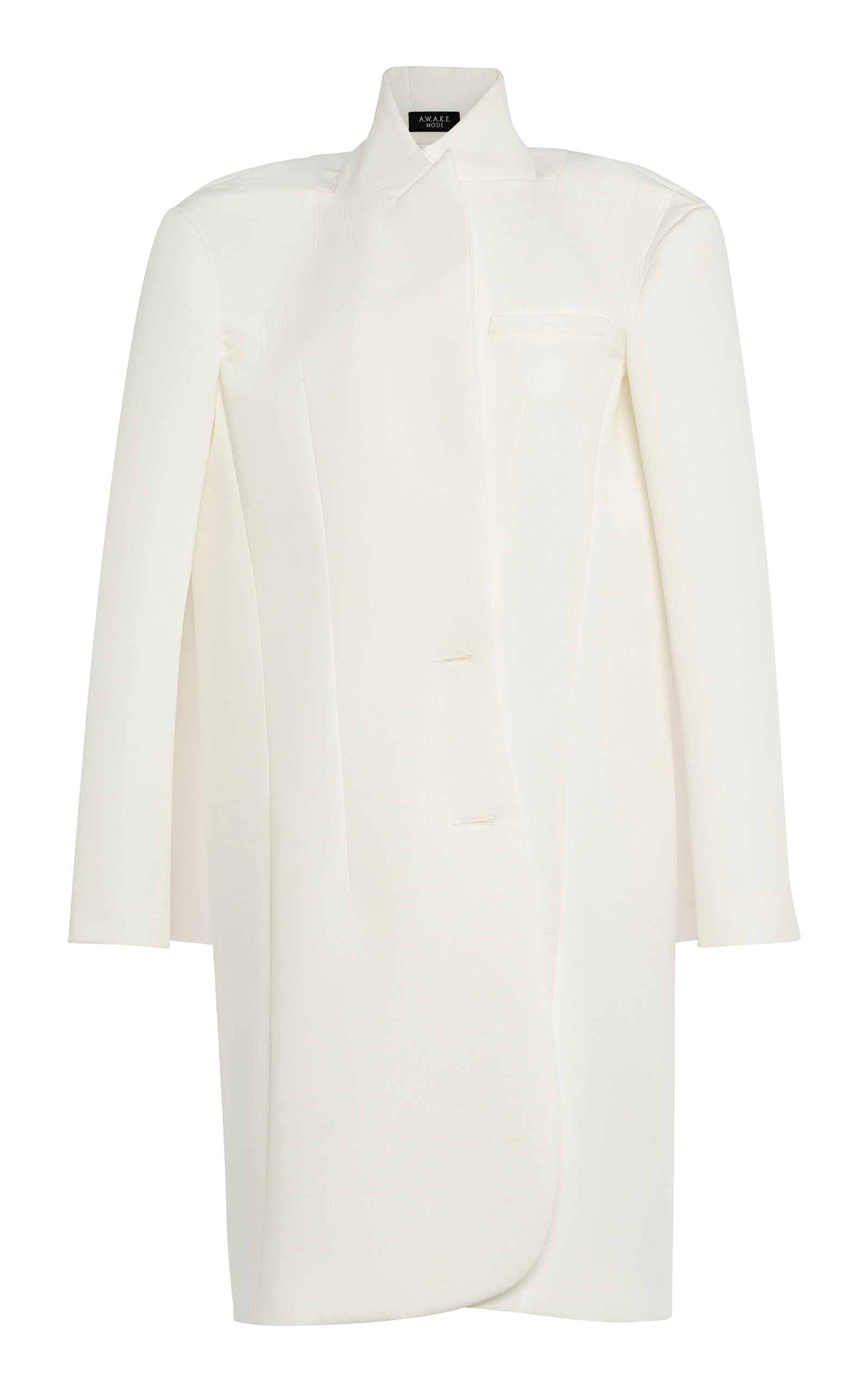 A.w.a.k.e. Tailored Cotton-blend Jacket Midi Dress In White