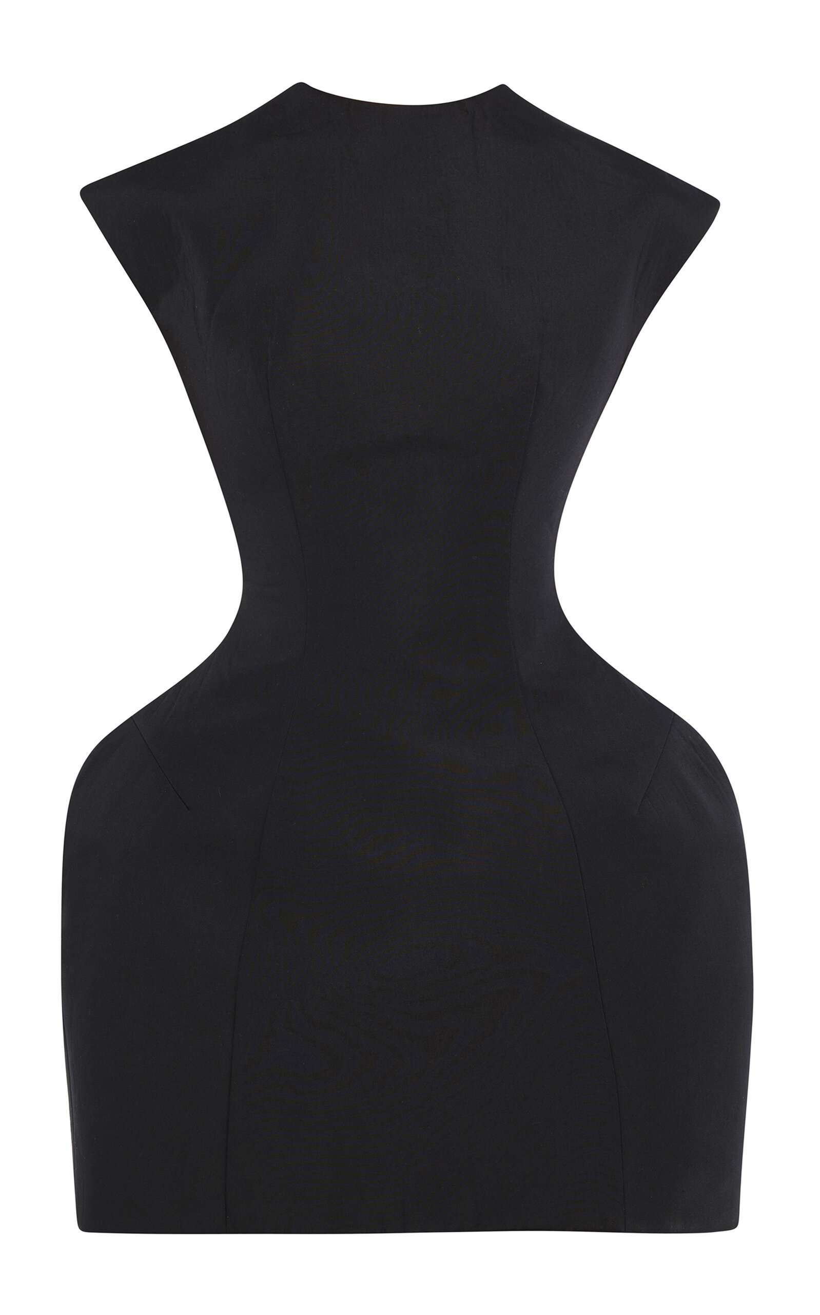 A.w.a.k.e. Cotton-blend Sculpted Mini Dress In Black