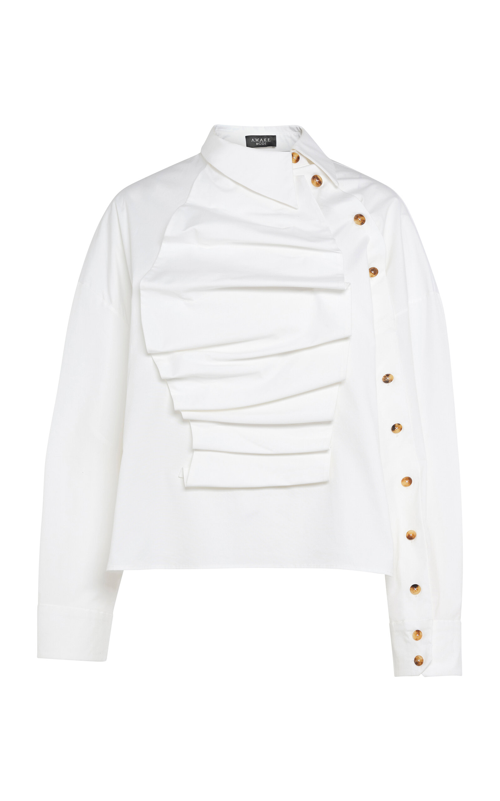 A.W.A.K.E. MODE Cotton-Blend Voluminous Bib-Front Top - White