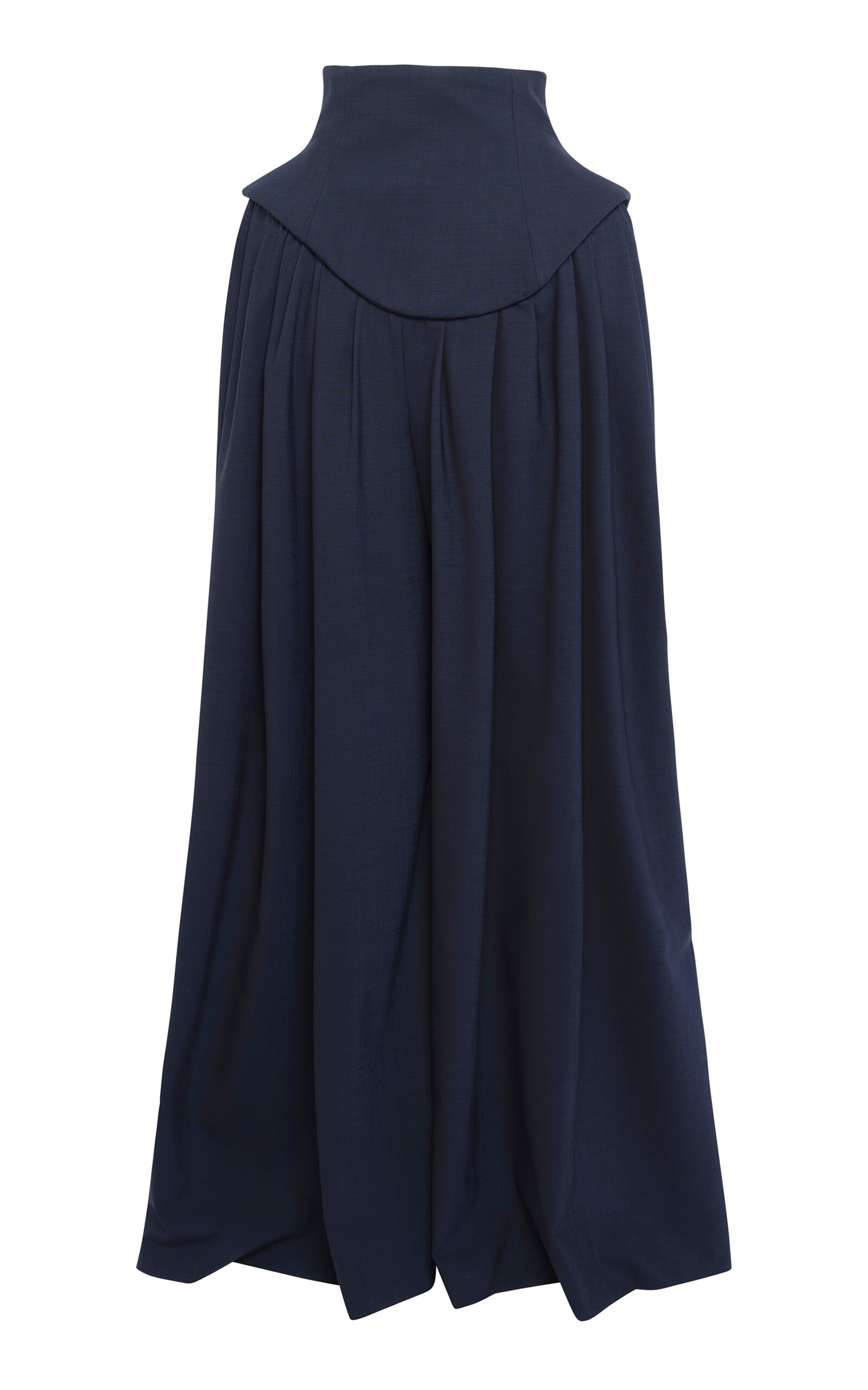 A.W.A.K.E. MODE Wool-Blend Basque Pleated Pants - Navy