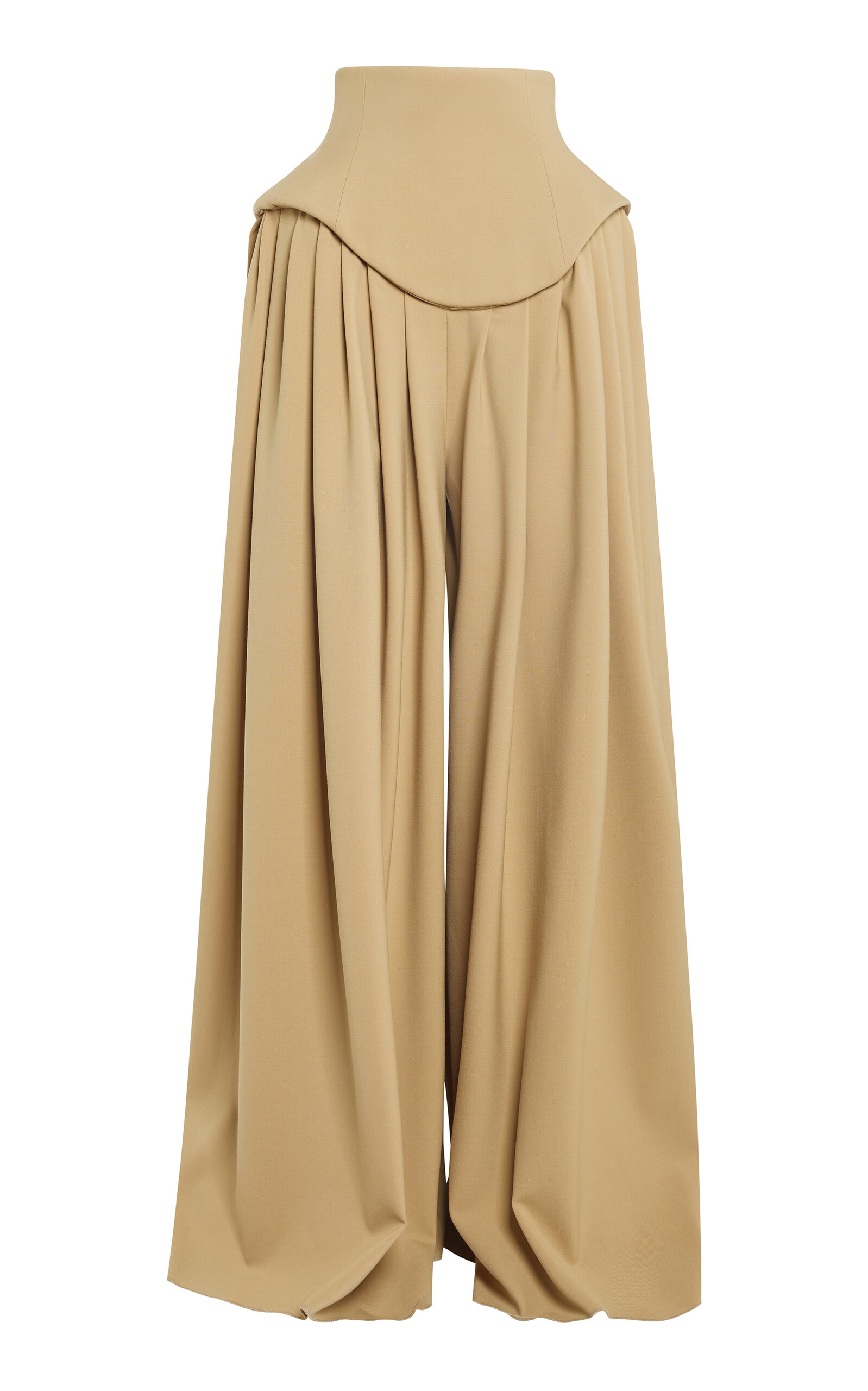 A.w.a.k.e. Wool-blend Basque Pleated Pants In Brown