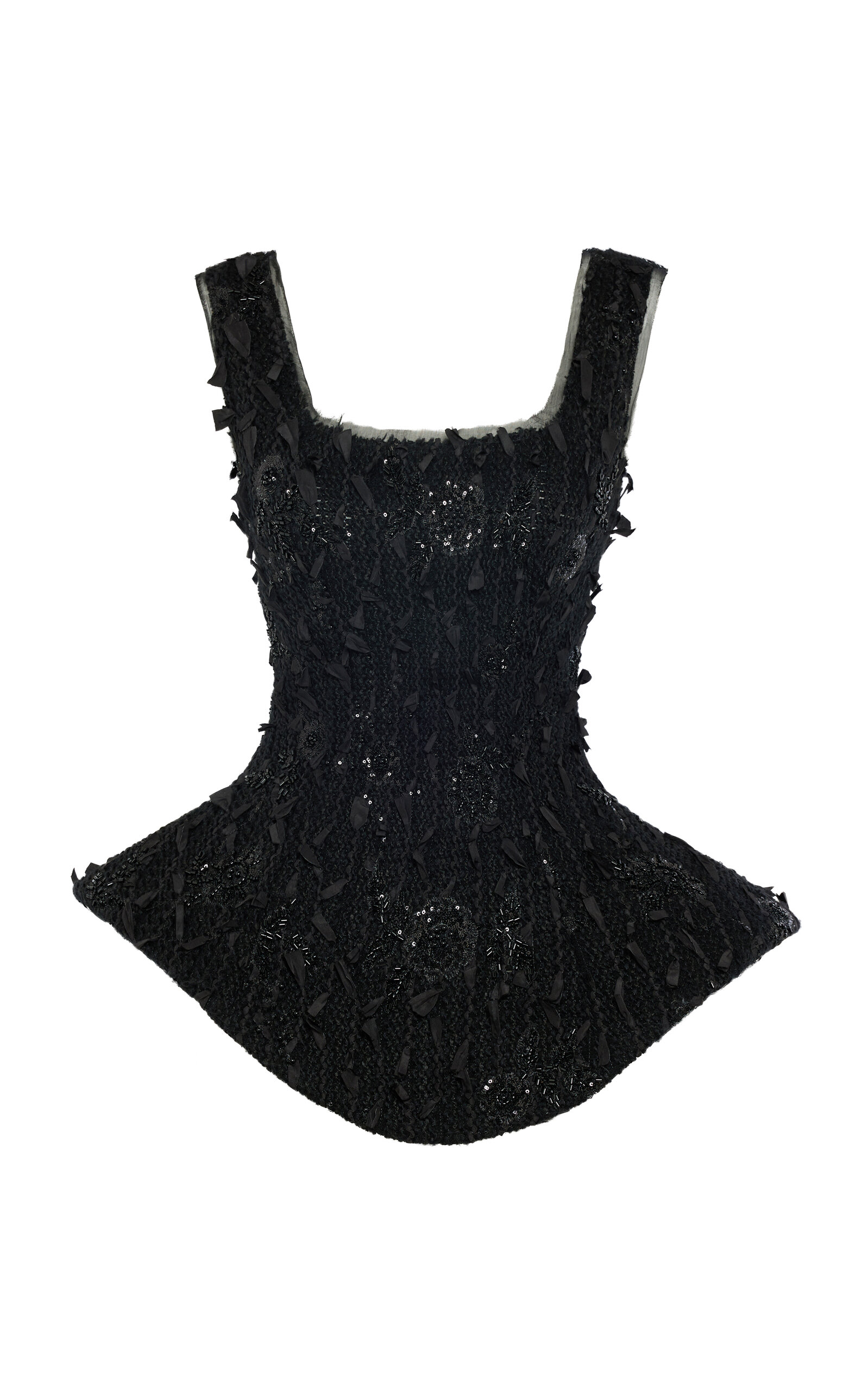 A.W.A.K.E. MODE Silk-Blend Basque Ballerina Top - Black