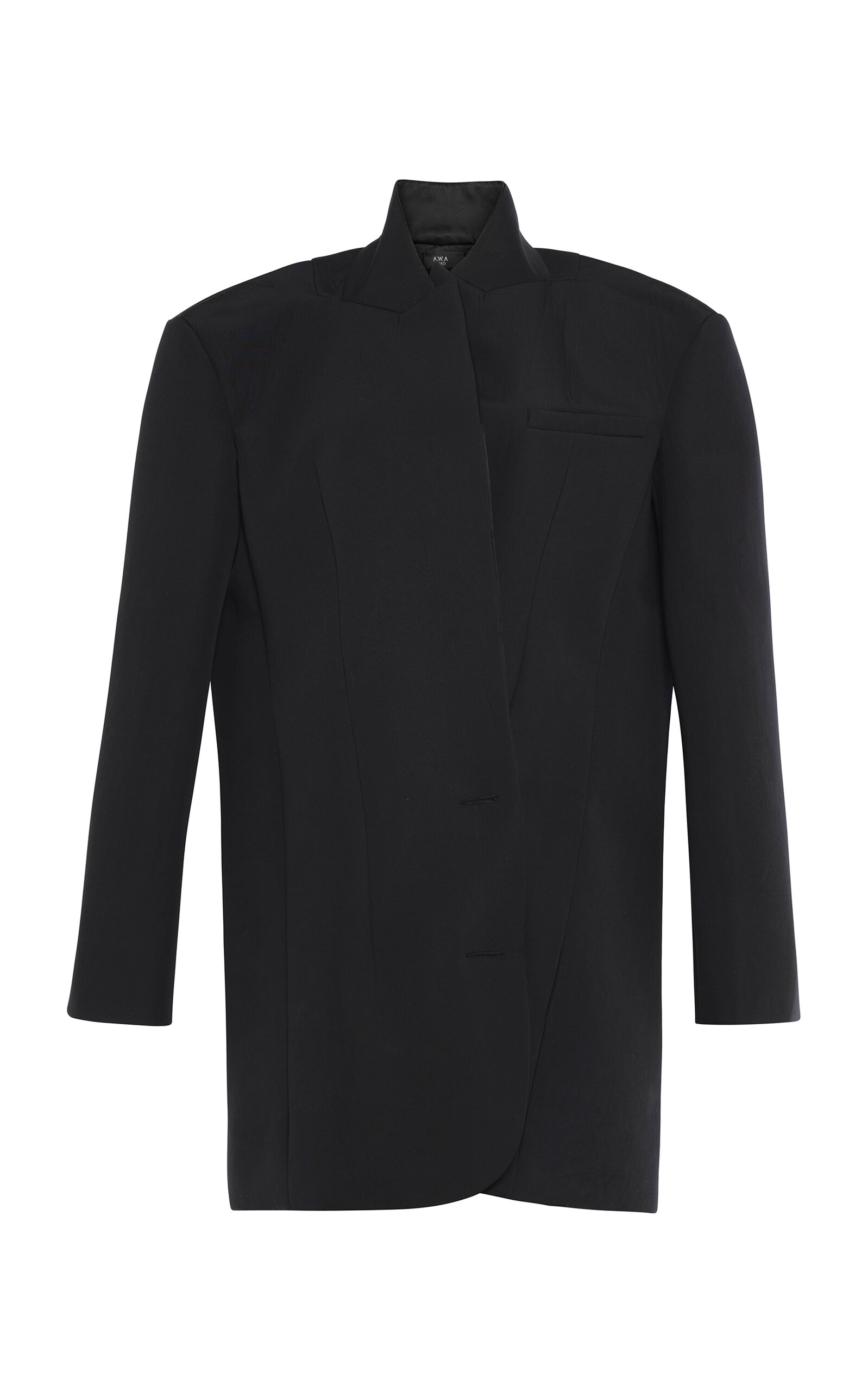 A.W.A.K.E. MODE Tailored Cotton-Blend Jacket Midi Dress - Black - XS