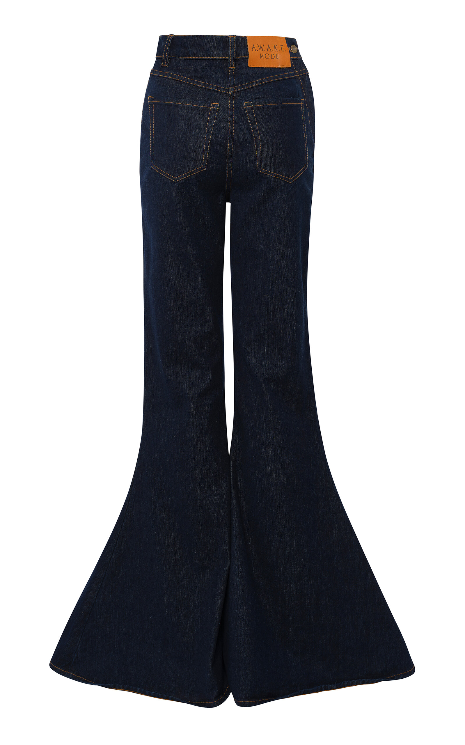 A.W.A.K.E. MODE Cotton Flared Mirror Jeans - Dark Wash