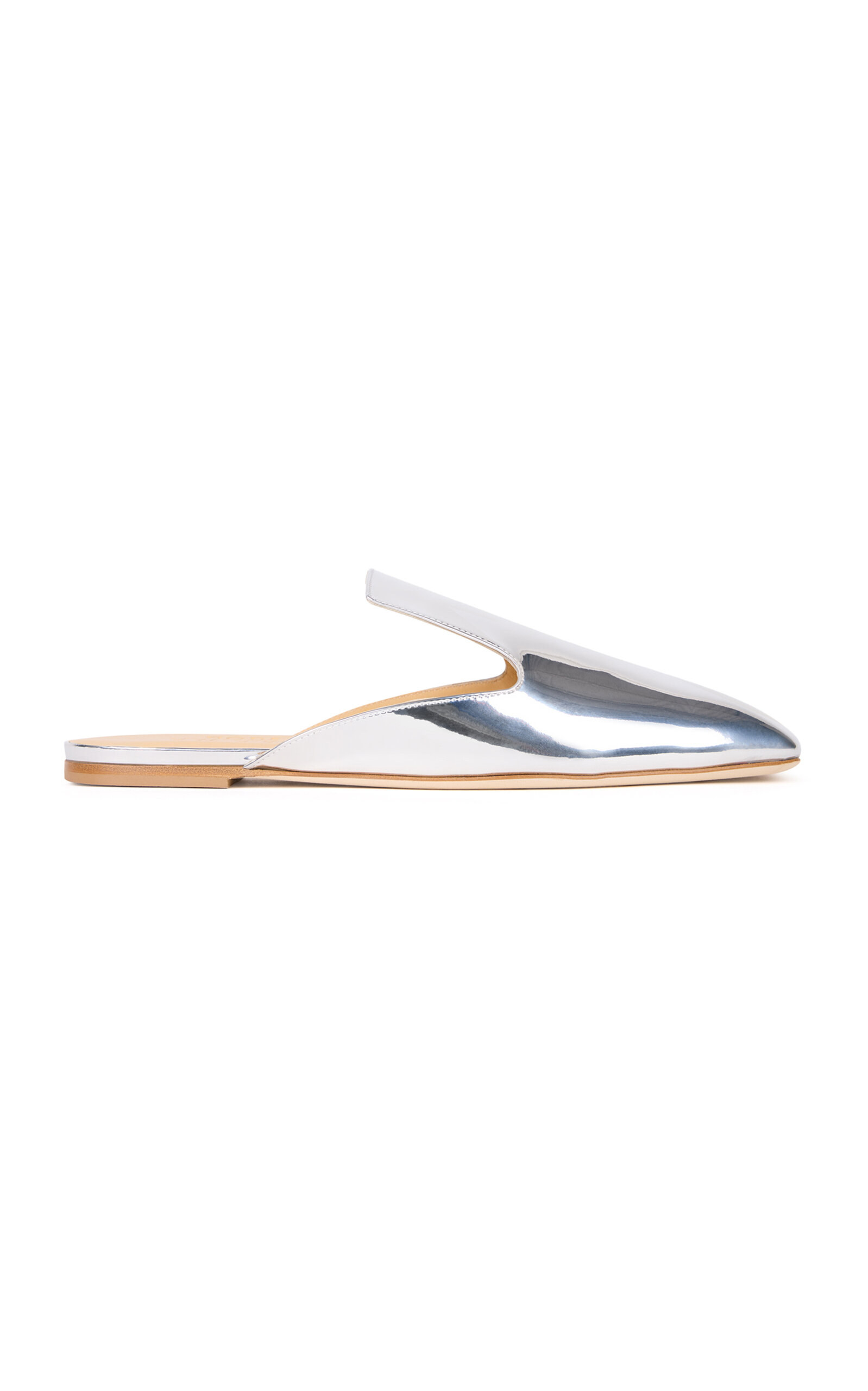 A.w.a.k.e. Tim Open Toe Mule In Silver