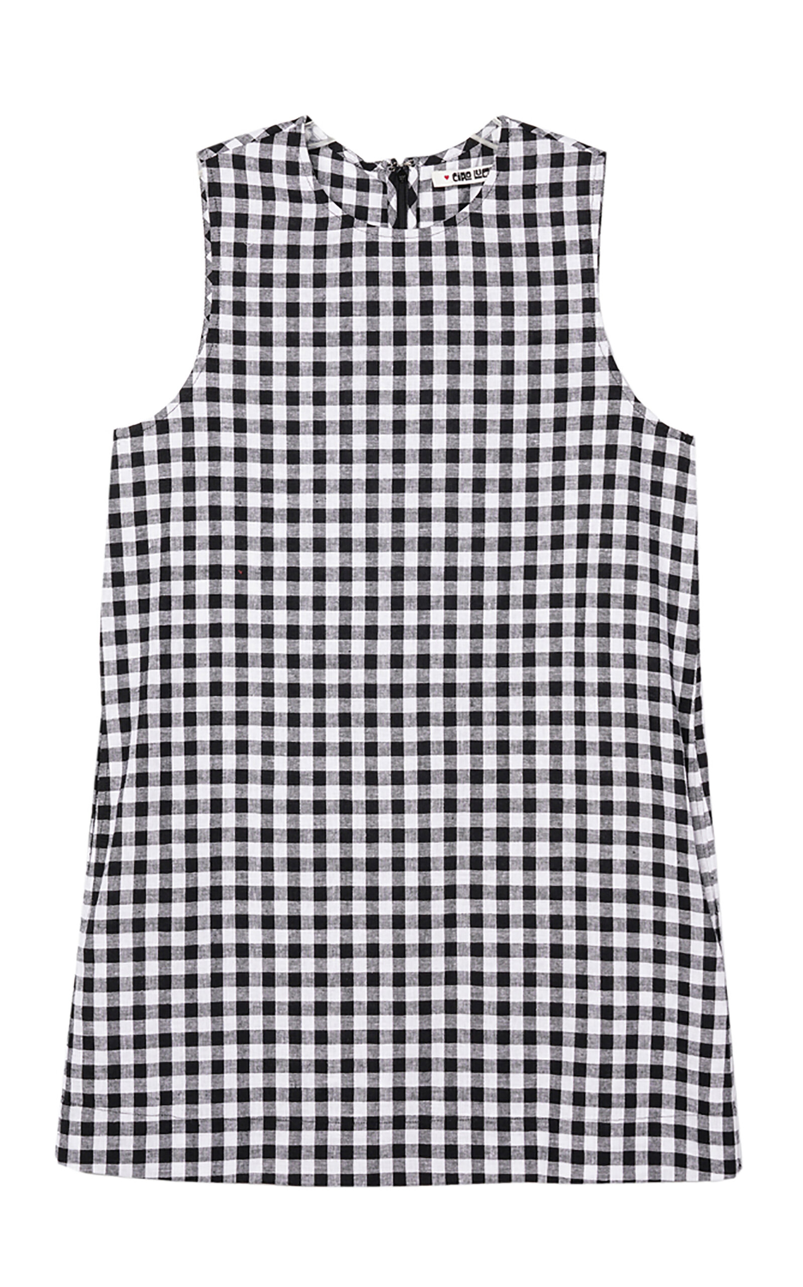 Ciao Lucia Indus Gingham Linen-Blend Mini Dress