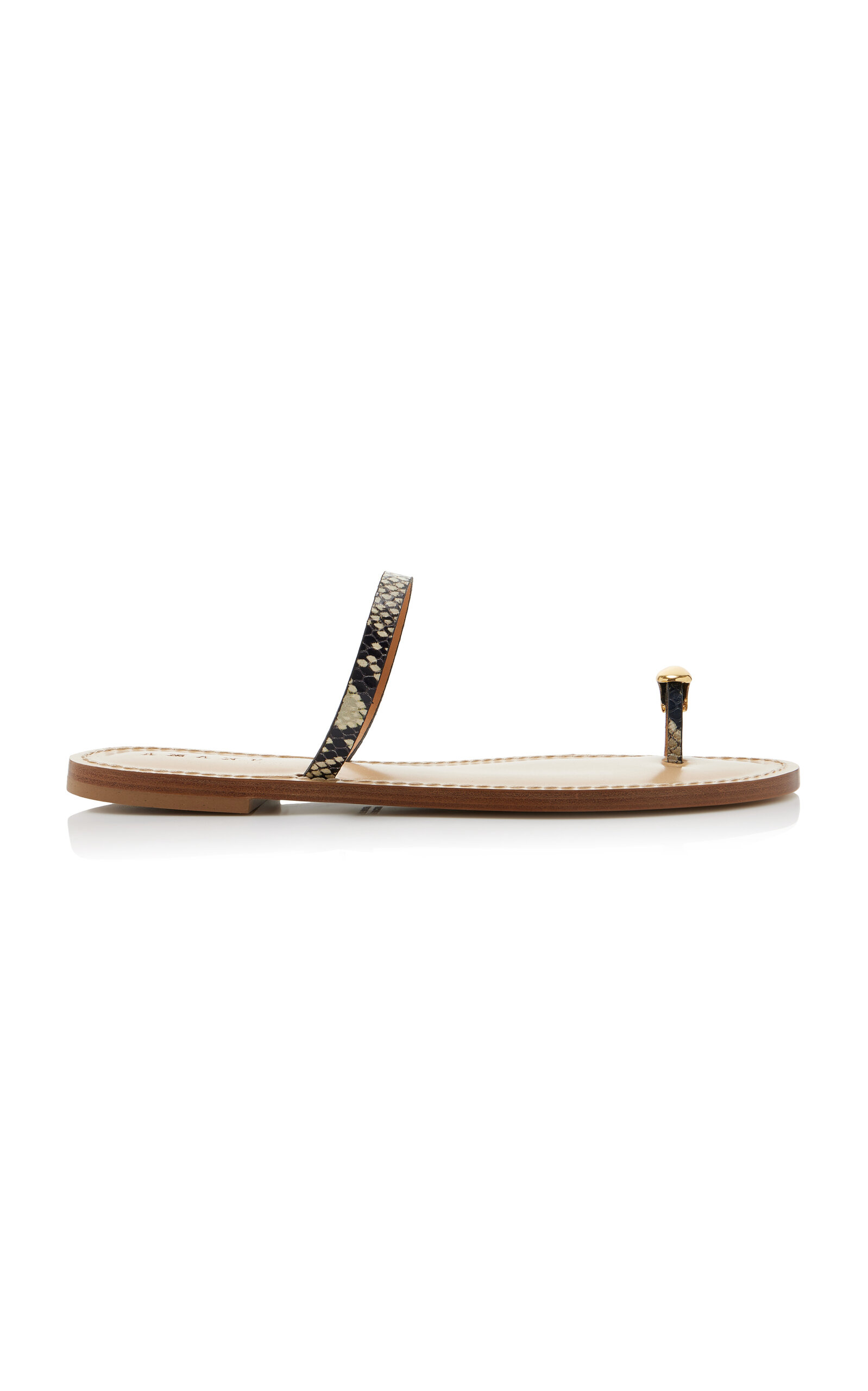 AMANU The Kibera Python-Effect Leather Sandals