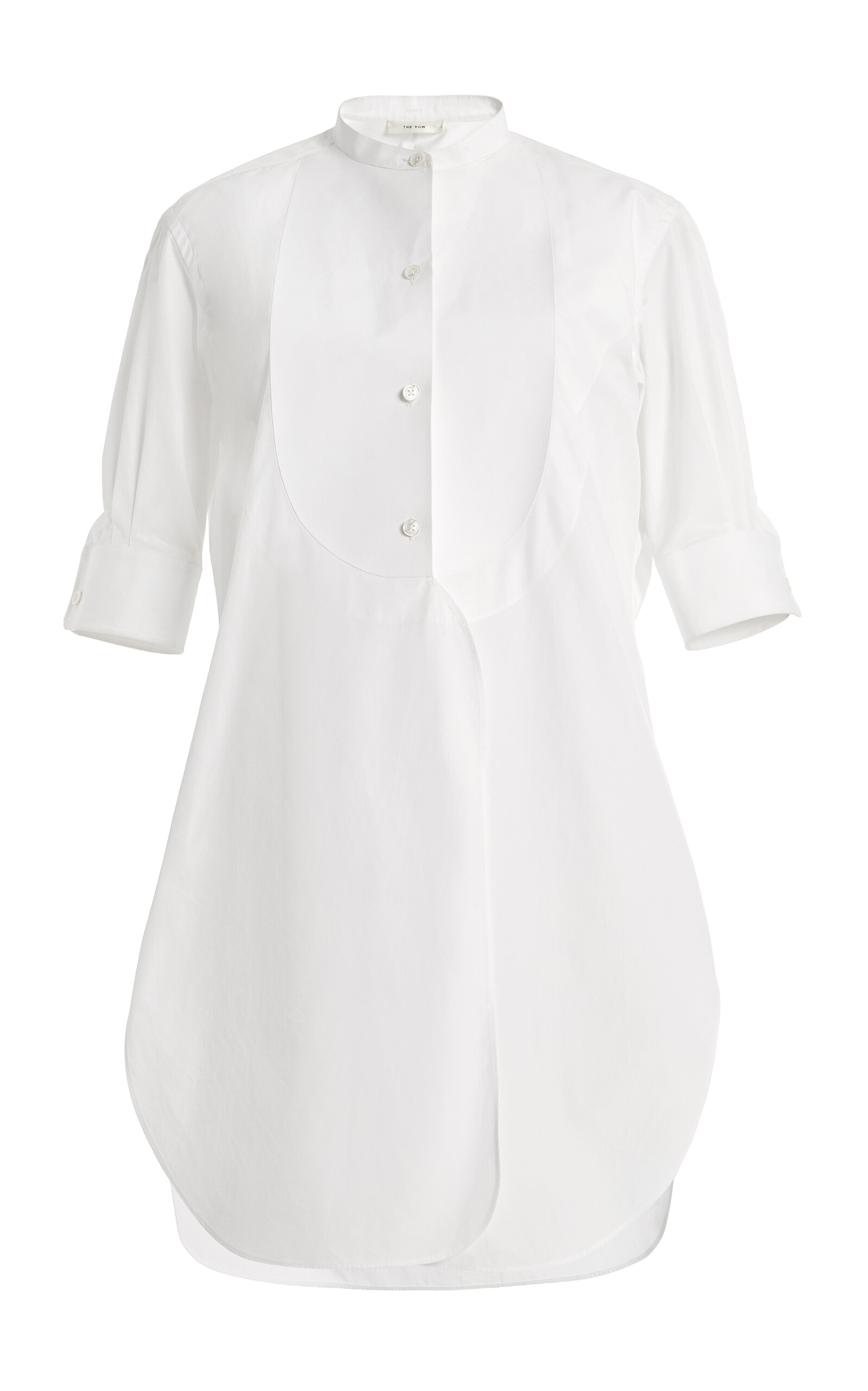 The Row Elaris Cotton Poplin Bib Shirt - Moda Operandi
