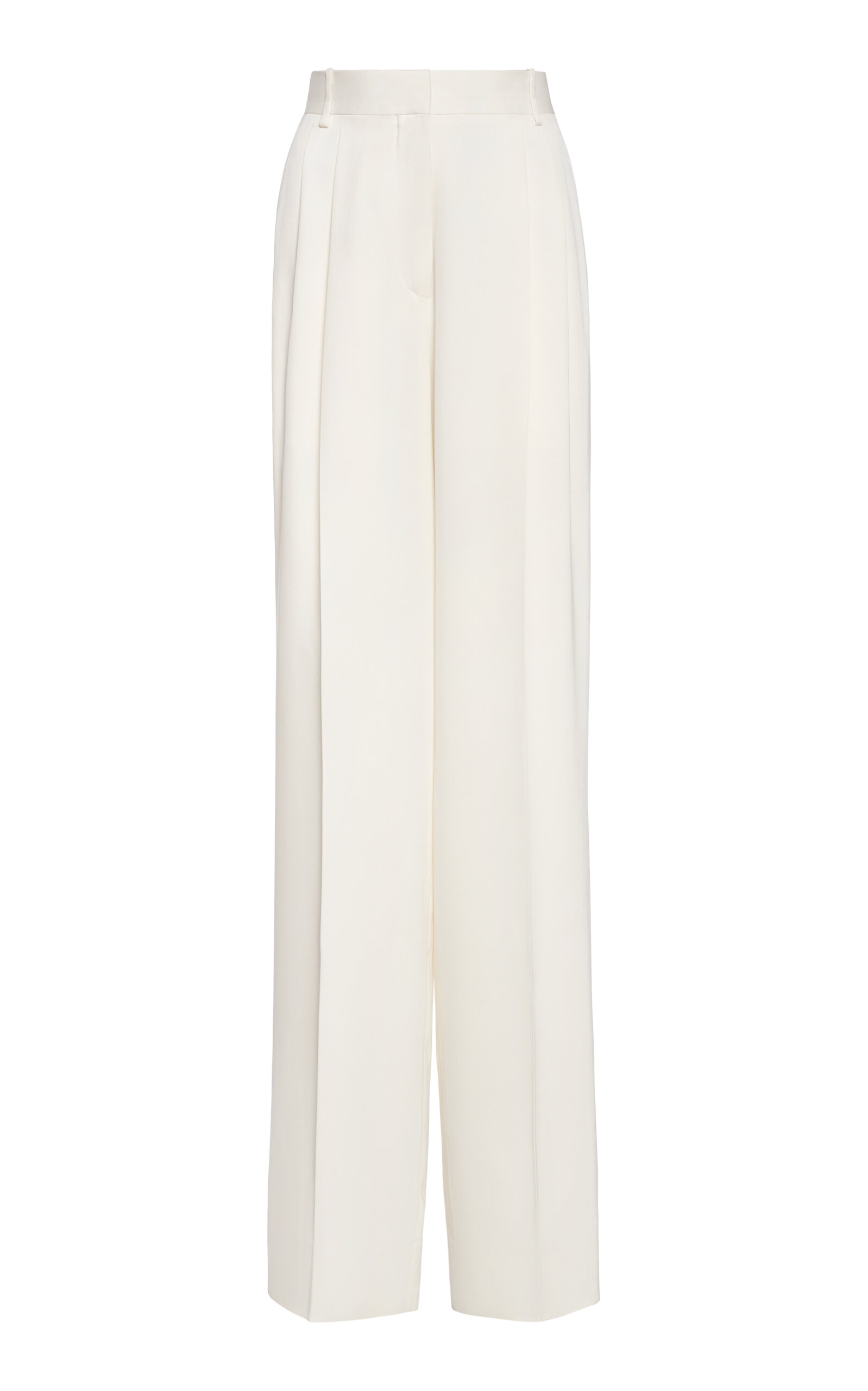 Tom Ford Tailored High-rise Silk Twill Straight-leg Pants In White