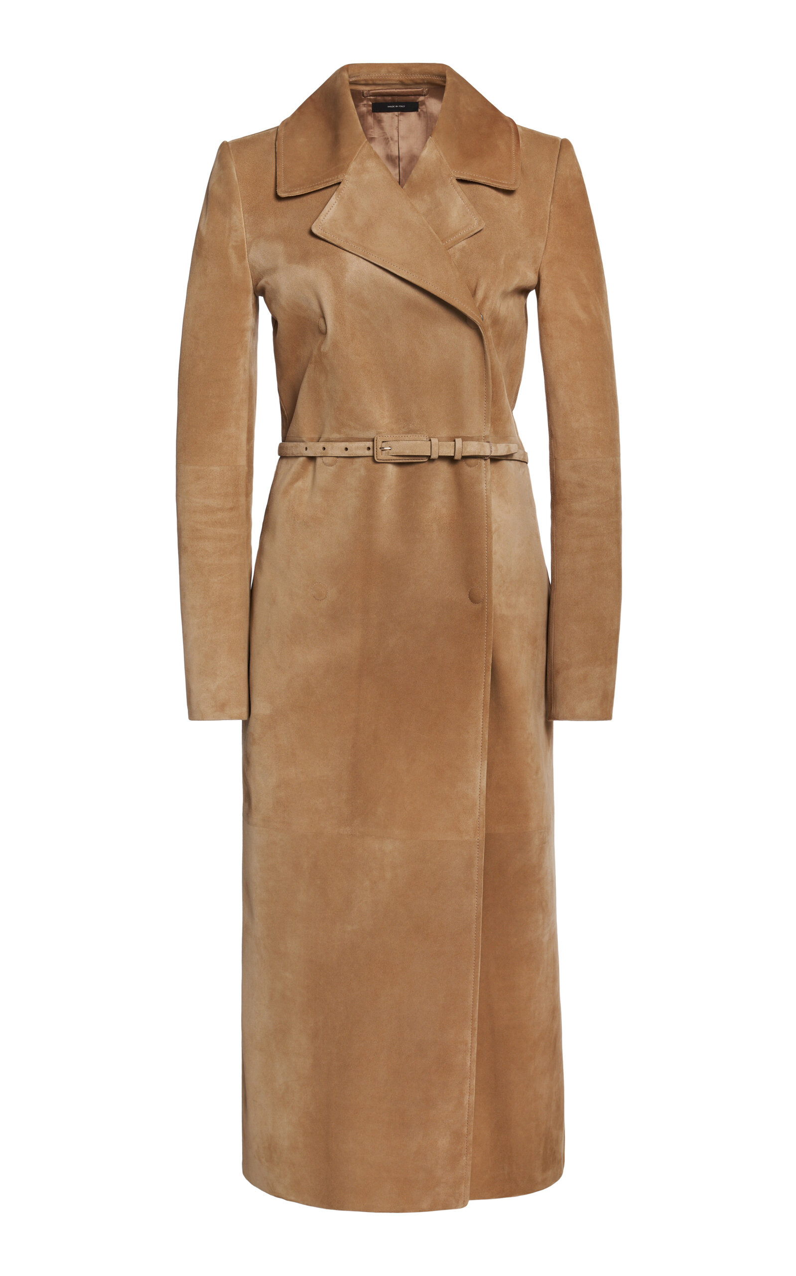 Tom Ford Suede Trench Coat In Brown
