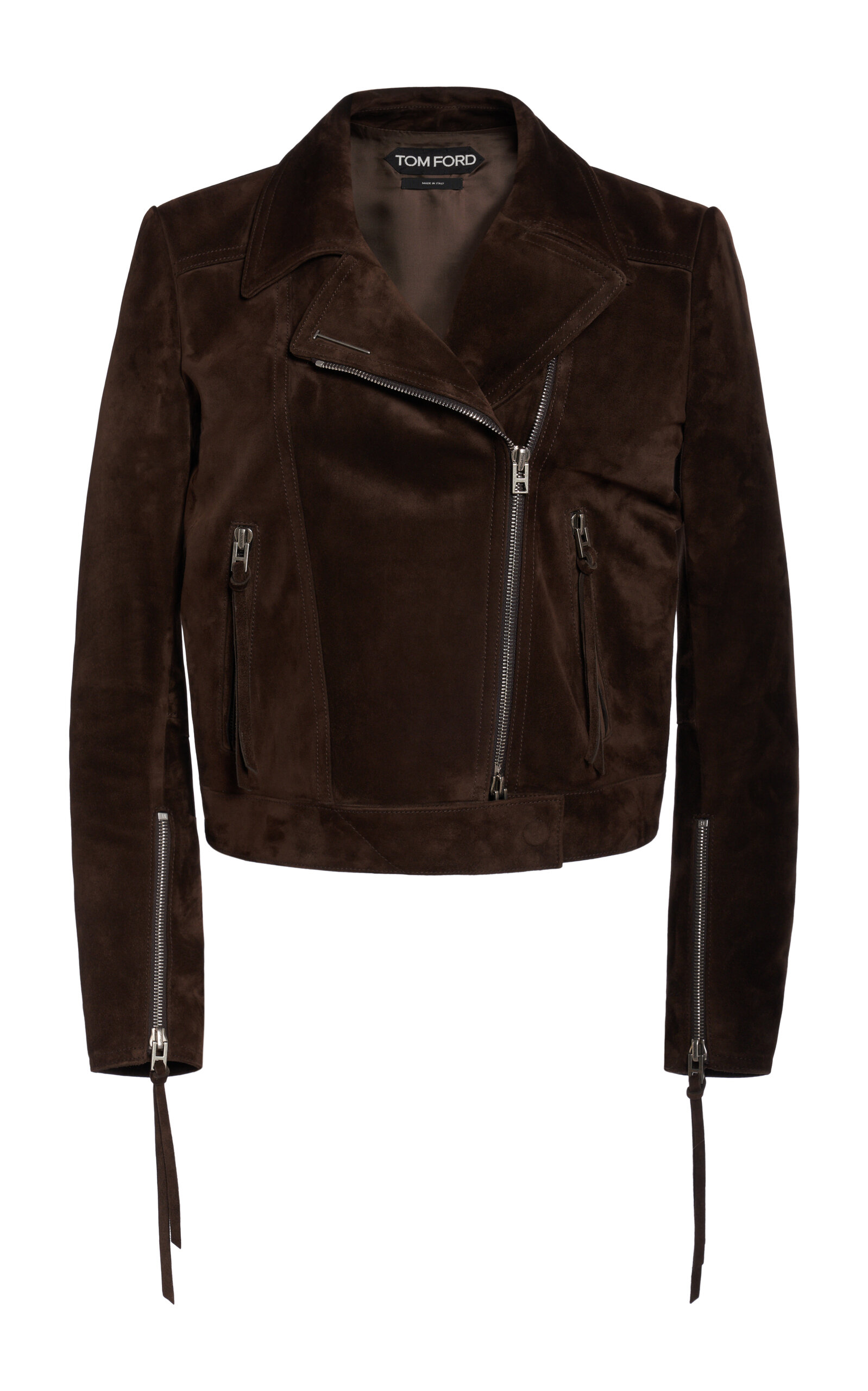 Tom Ford Suede Biker Jacket In Brown