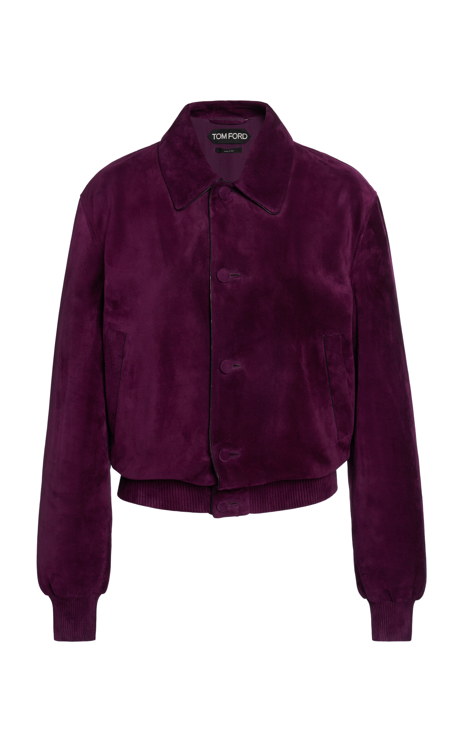 Tom Ford Oversized Lightweight Suede Jacket In Purple