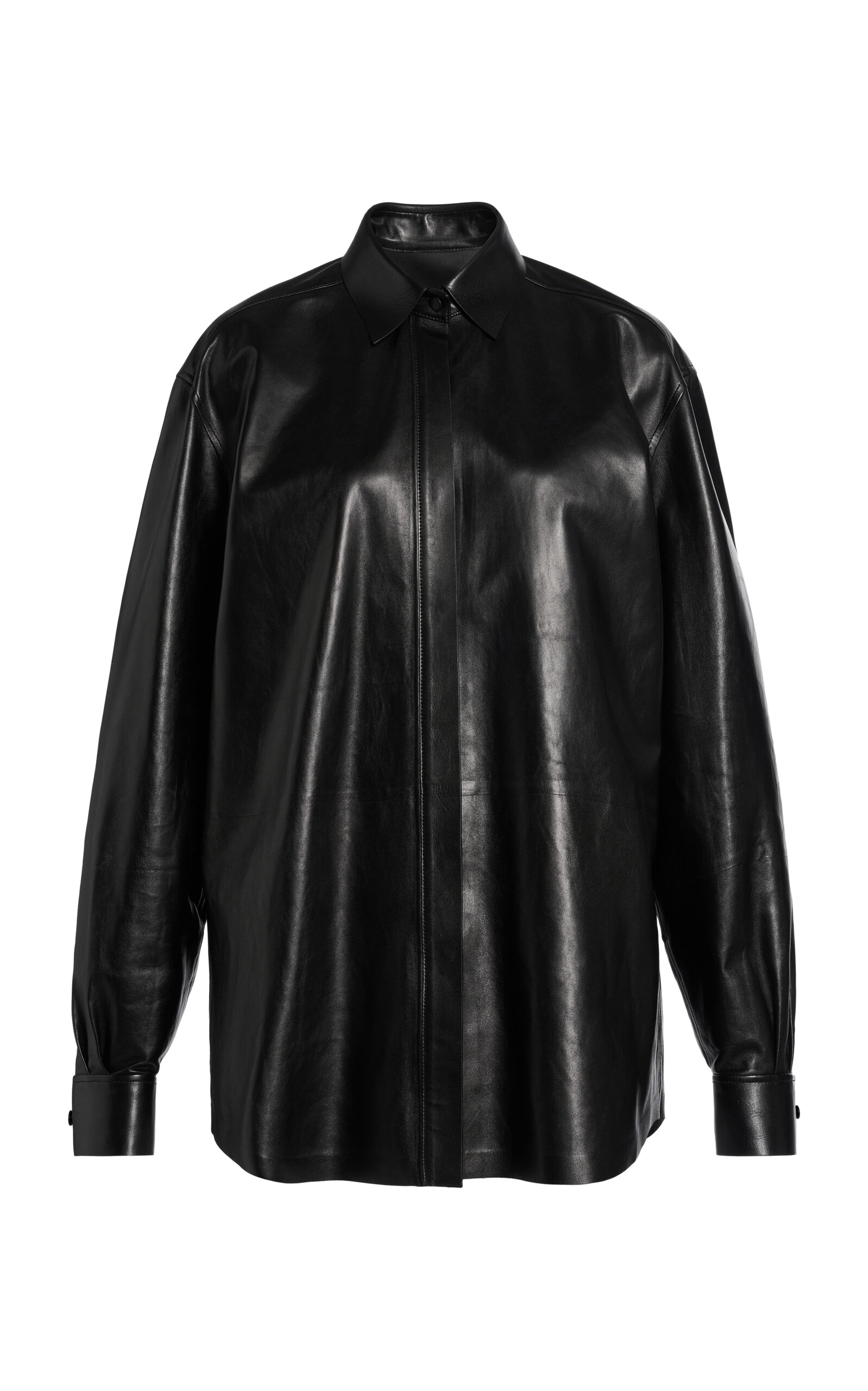 Tom Ford Lightweight Leather Shirt In Black