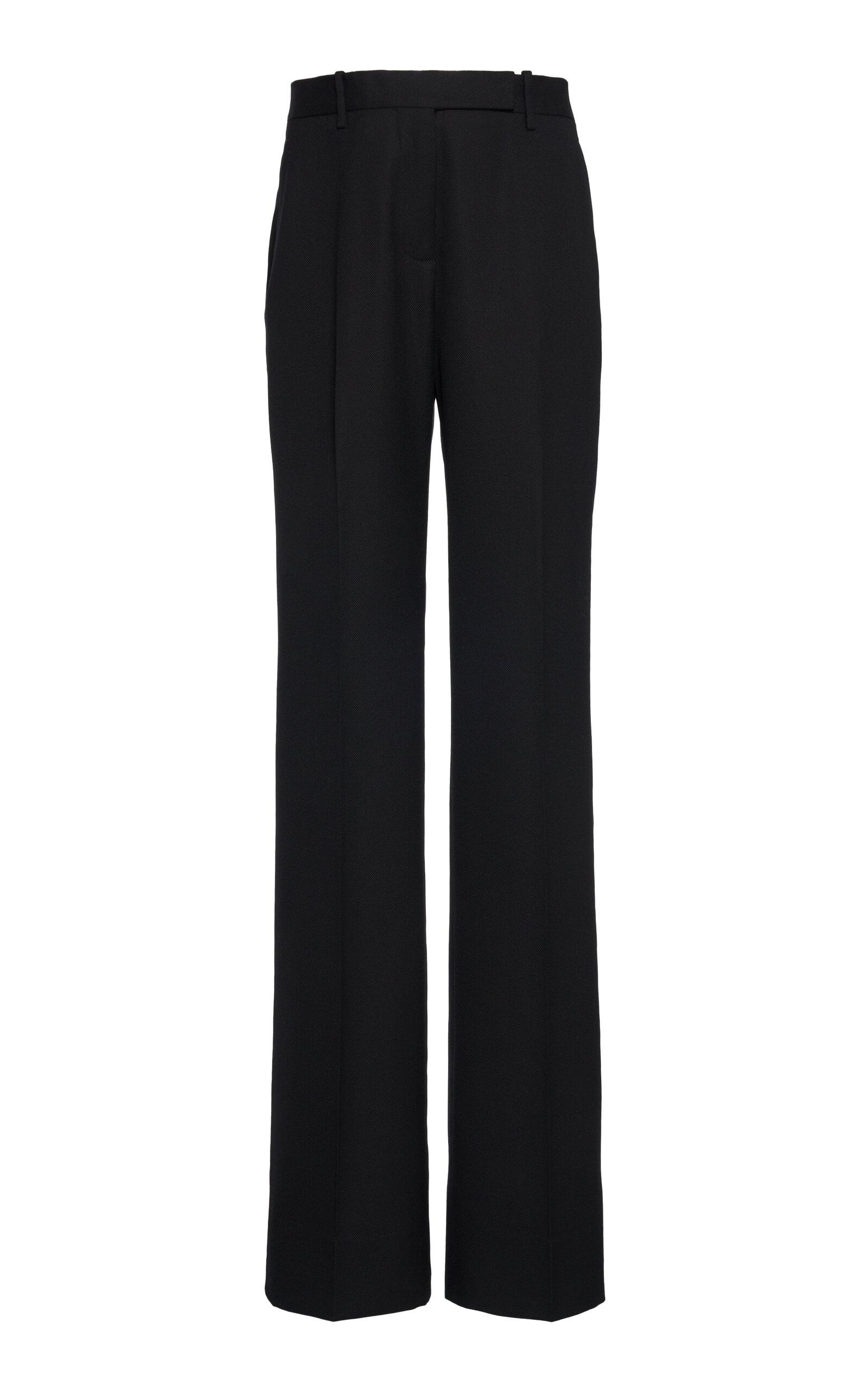 Tom Ford Tailored Wool-silk Straight-leg Pants In Black