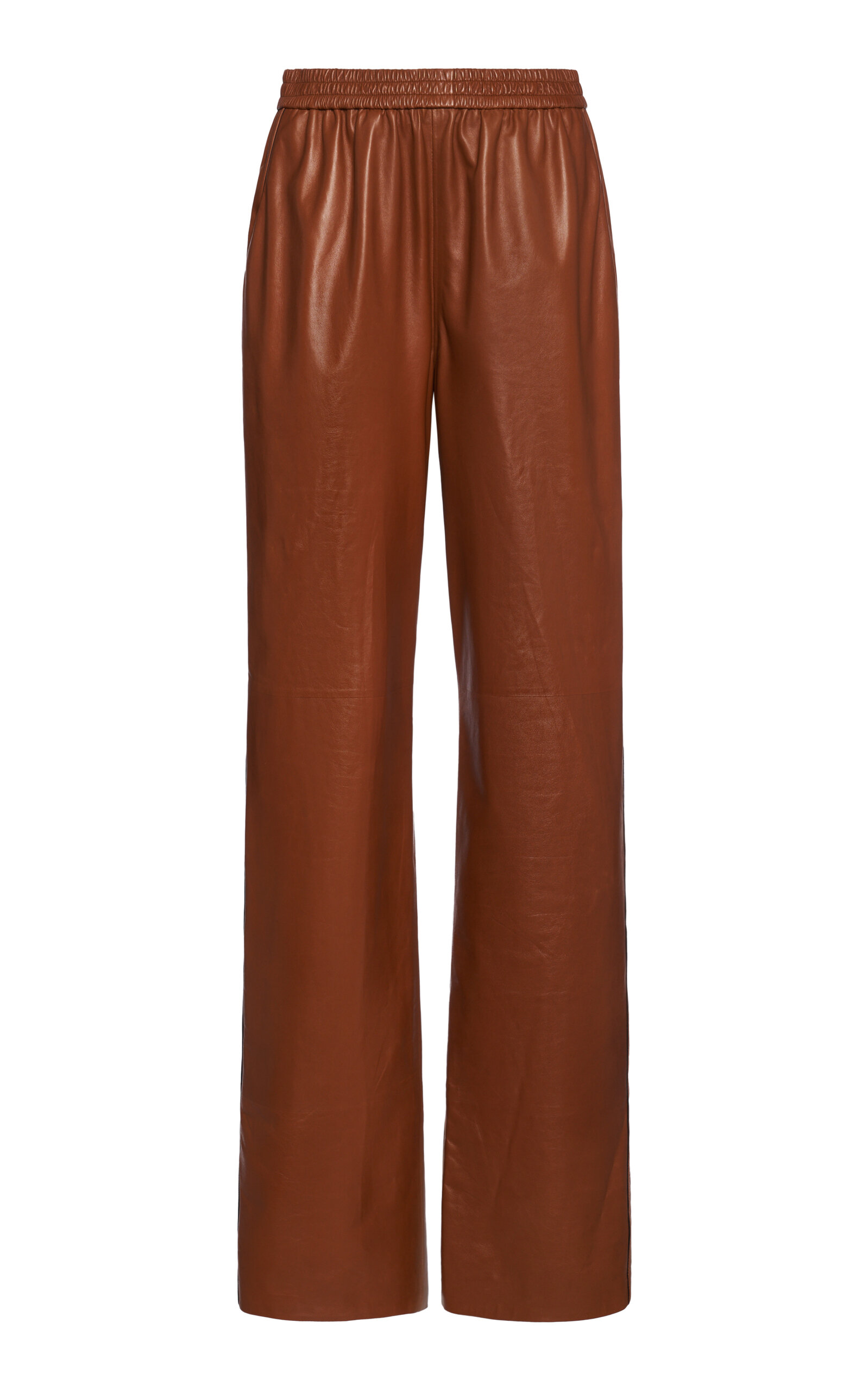 Tom Ford Lightweight Leather Pajama Pants In Brown