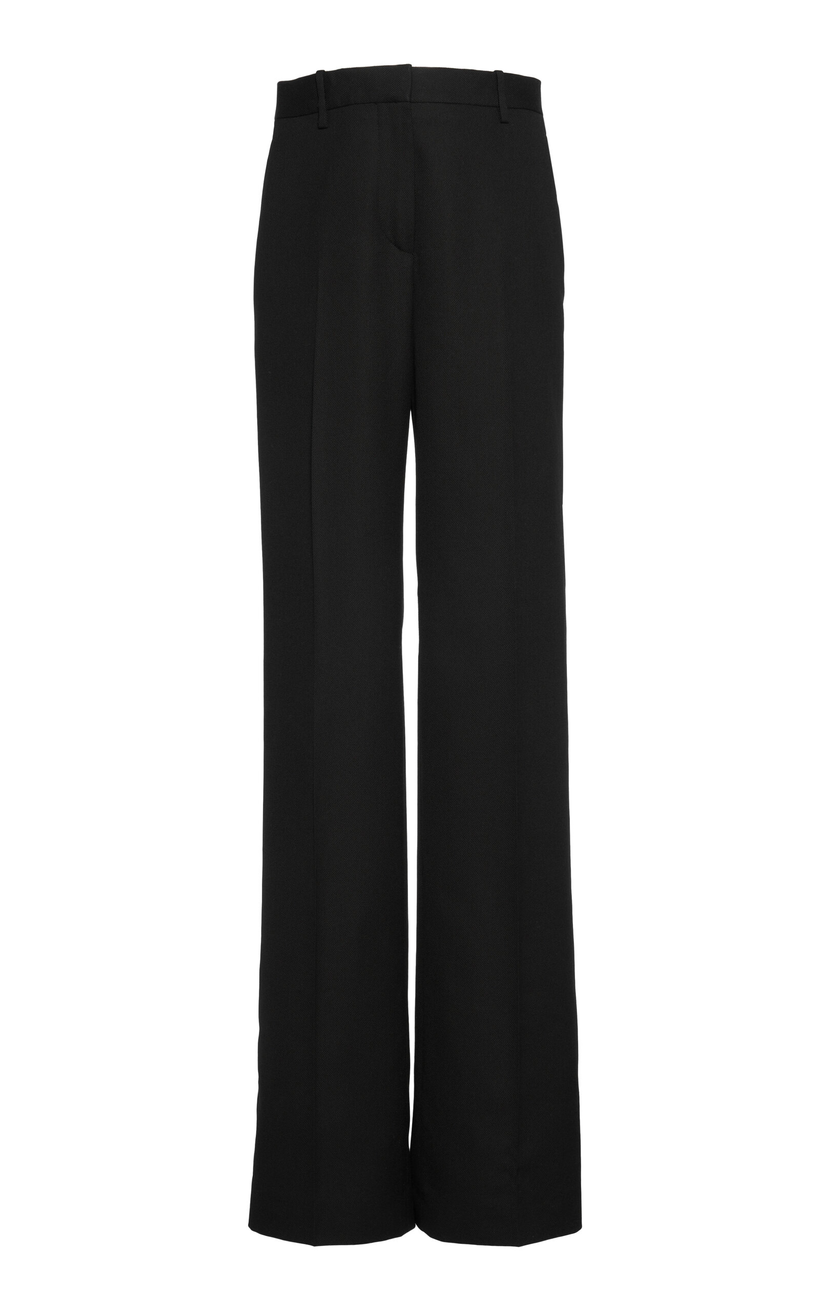 Tom Ford Tailored Wool-silk Straight-leg Pants In Black