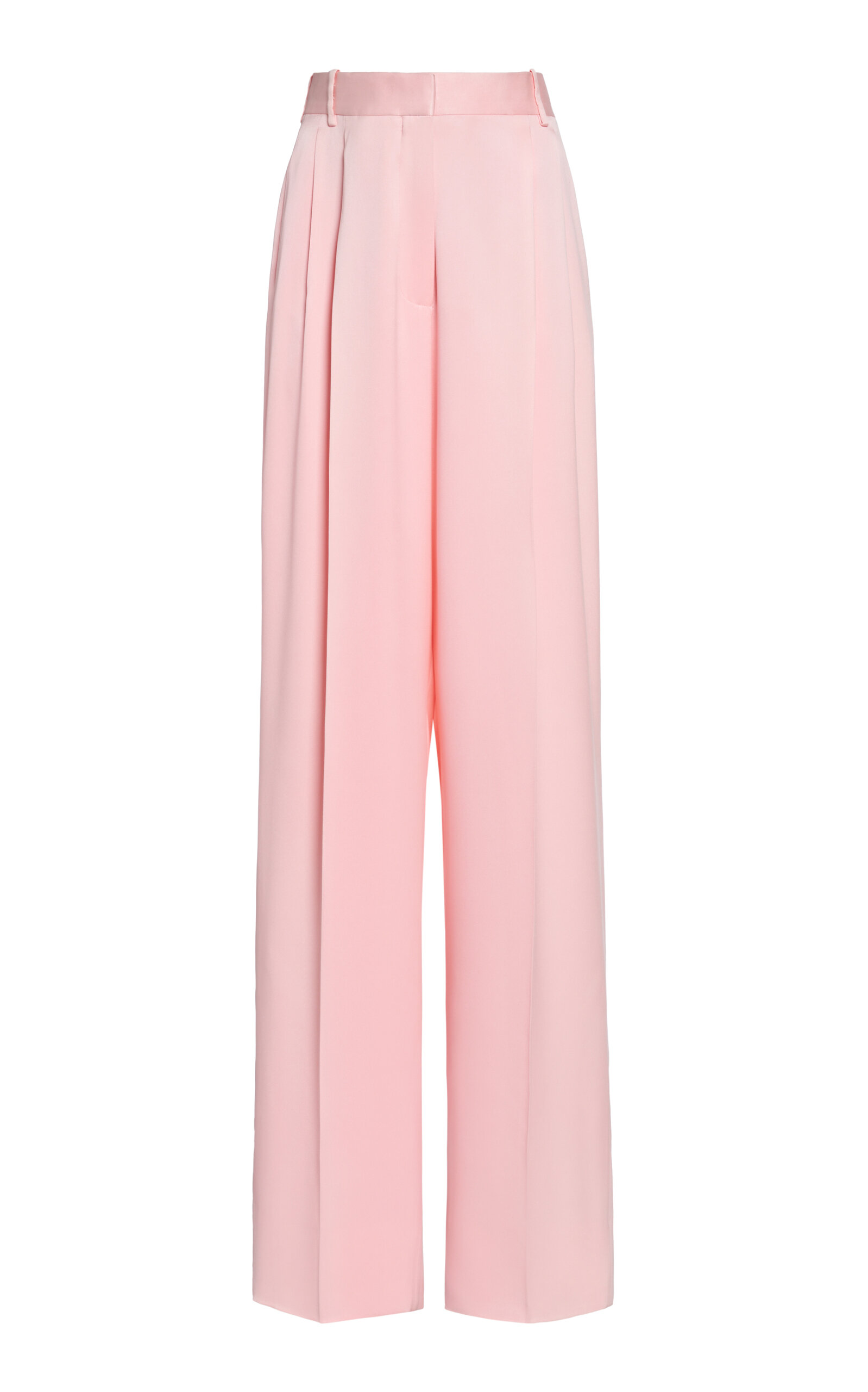 Tom Ford Tailored High-rise Silk Satin Straight-leg Pants In Pink