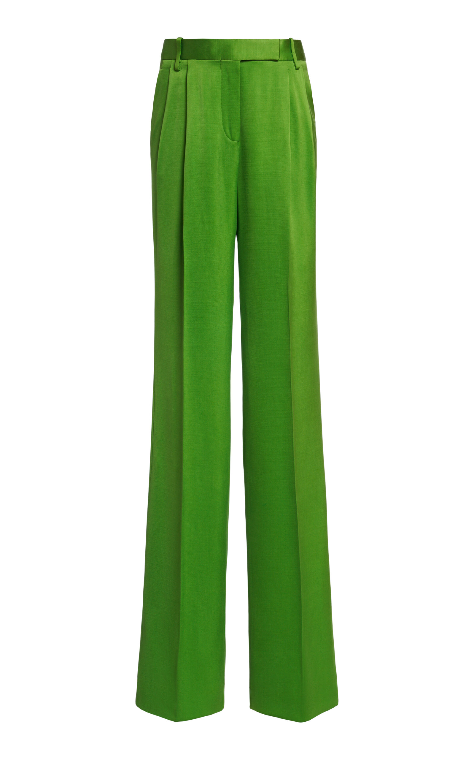 Tom Ford Tailored Silk-wool Straight-leg Pants In Green