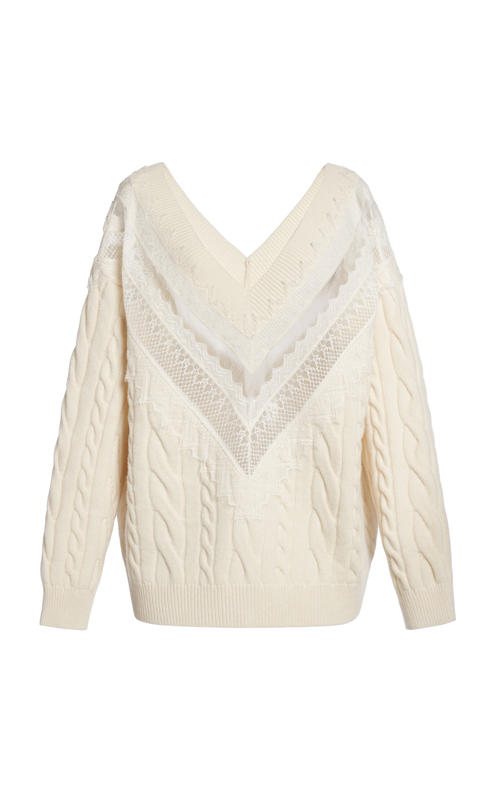 Tom Ford Lace-trimmed Merino Wool Cricket Sweater In White