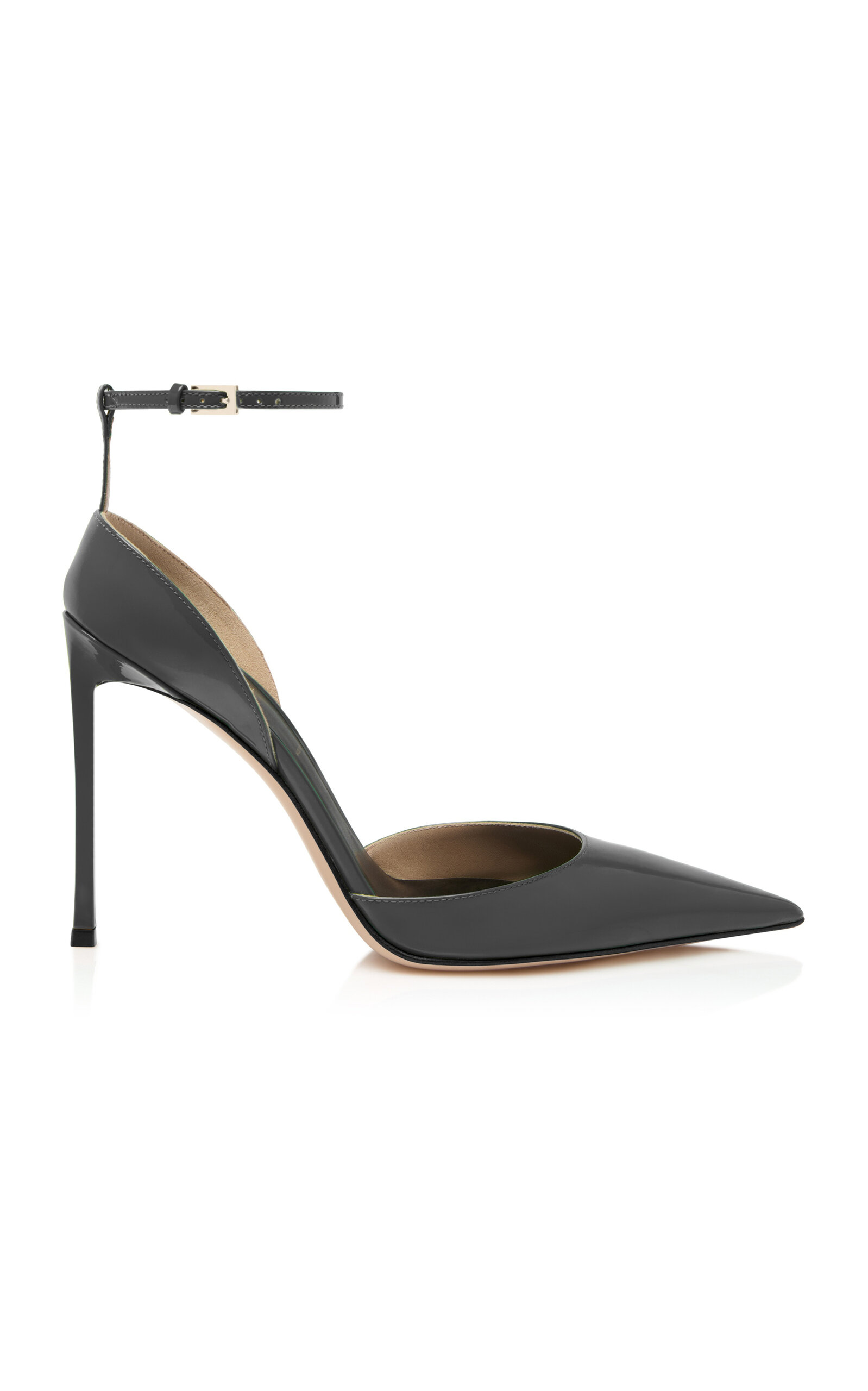 Tom Ford Ankle Strap Pointy Toe Pump In Gray