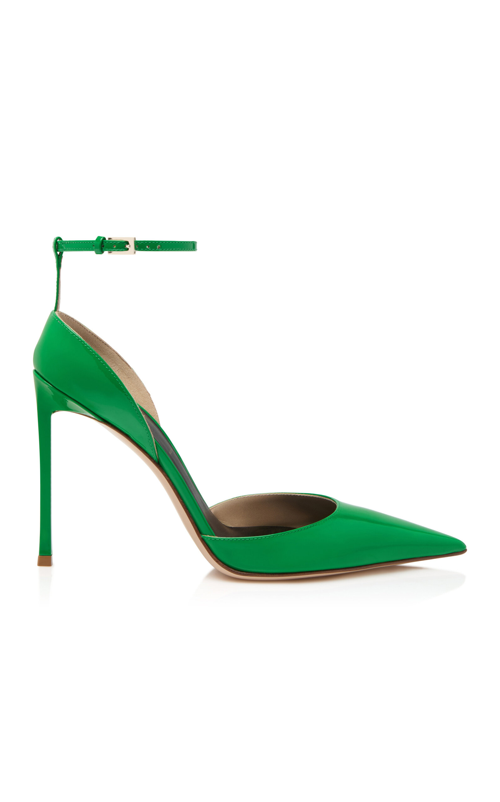 Tom Ford Ankle Strap Pointy Toe Pump In Green