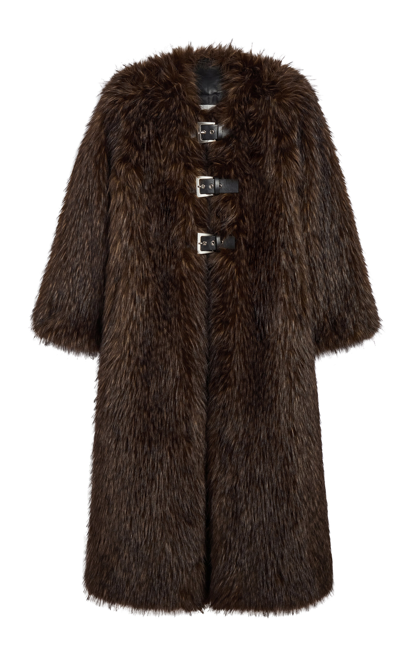 Apparis Nolwen Fox Faux Fur Maxi Coat In Brown