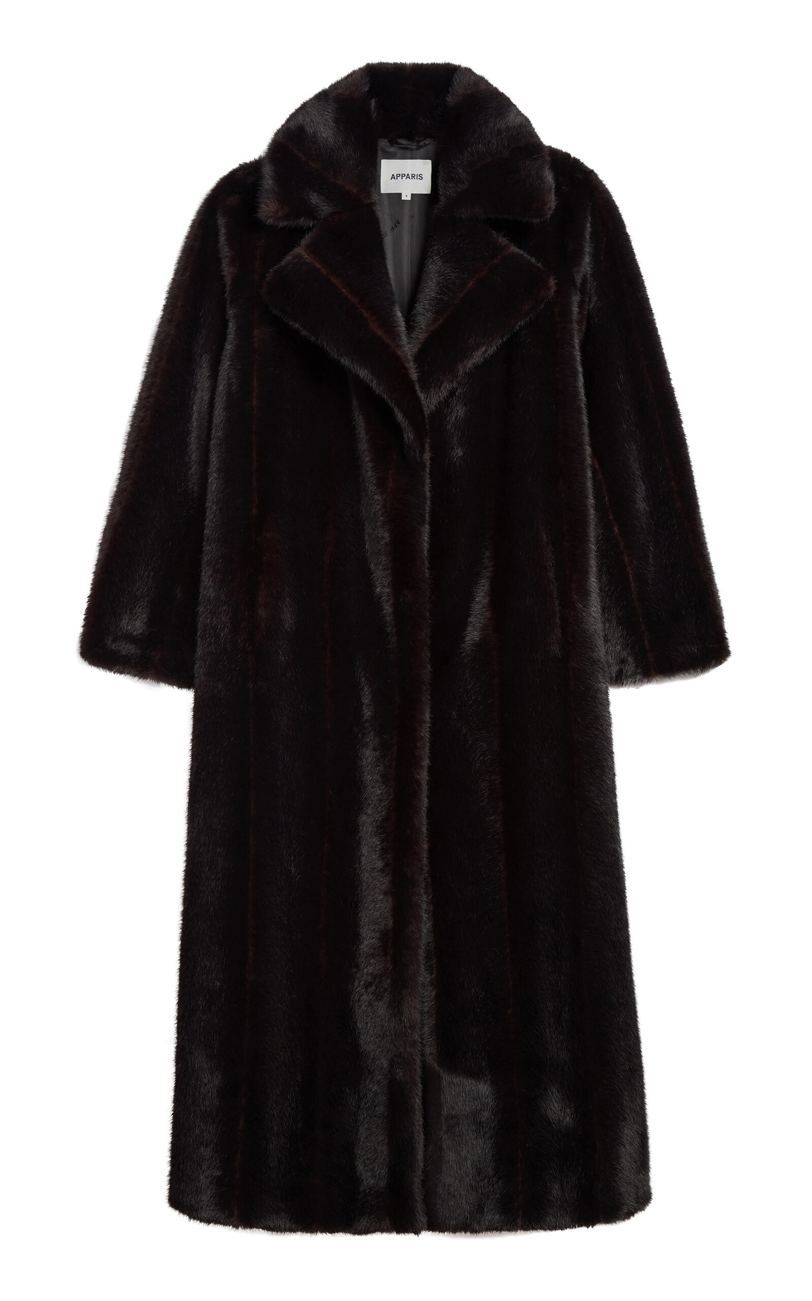Apparis Gabrielle Mink Faux Fur Maxi Coa In Black