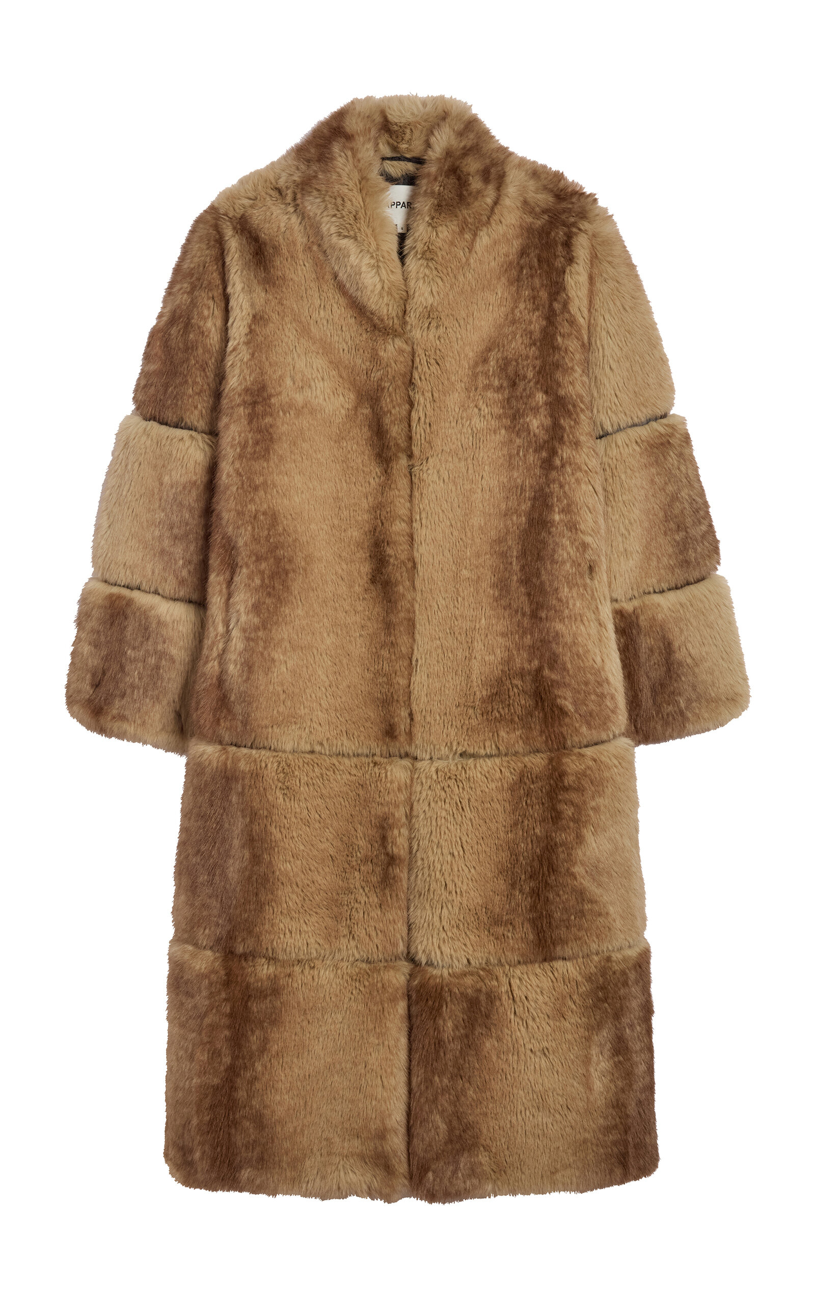 Apparis Sylke Single-breasted Faux-fur Coat In Brown