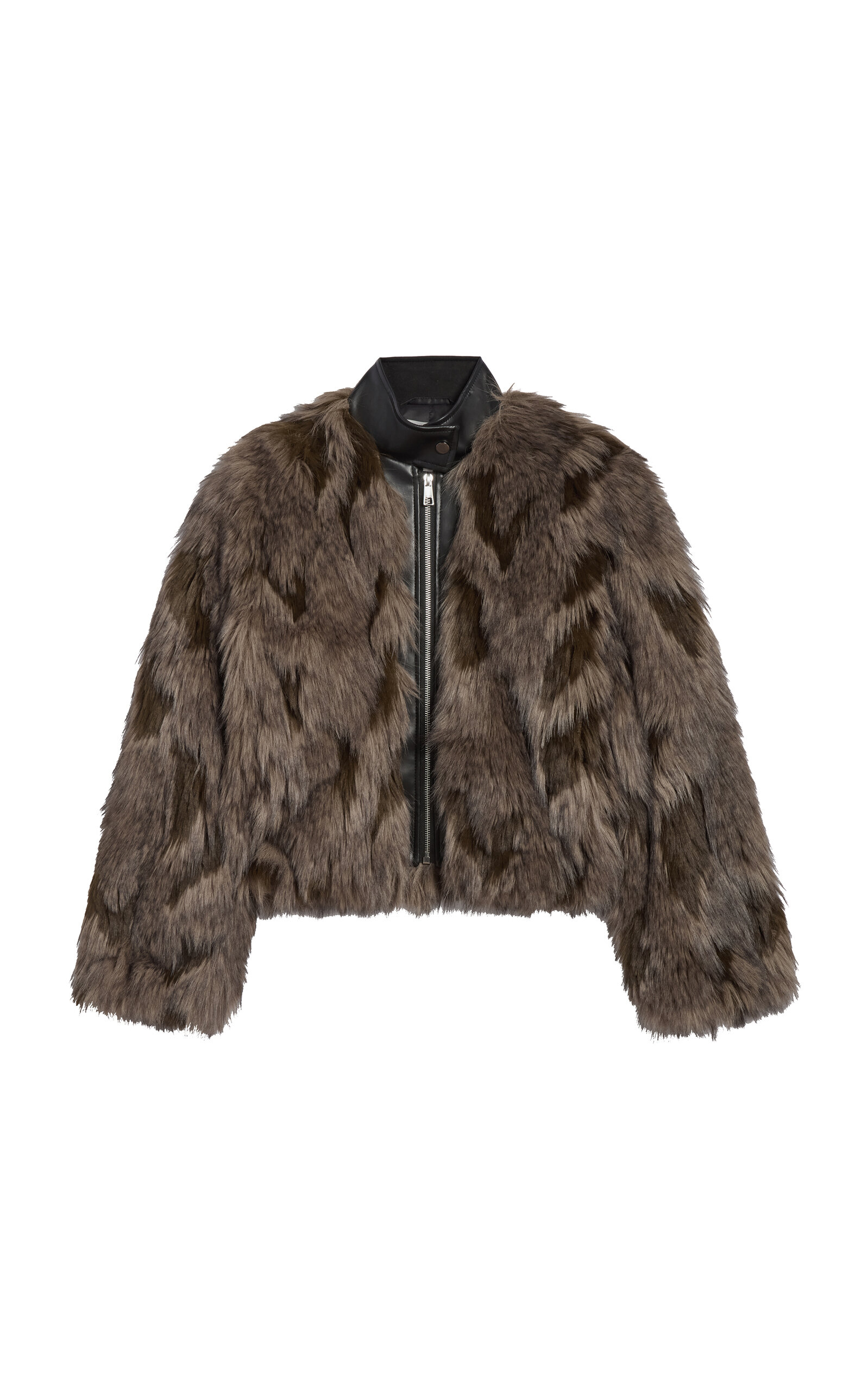 Apparis Lillet Faux Fur Patchwork Bomber Jacket In Multi