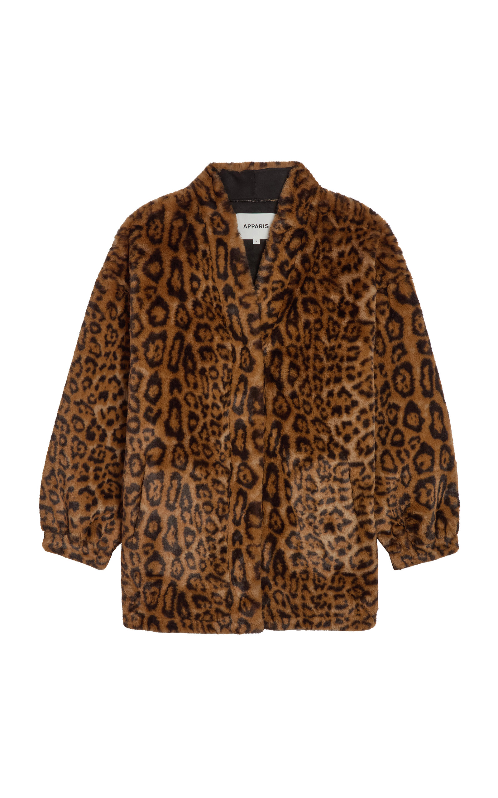 Apparis Jane Leopard Faux Fur Coat In Animal Print