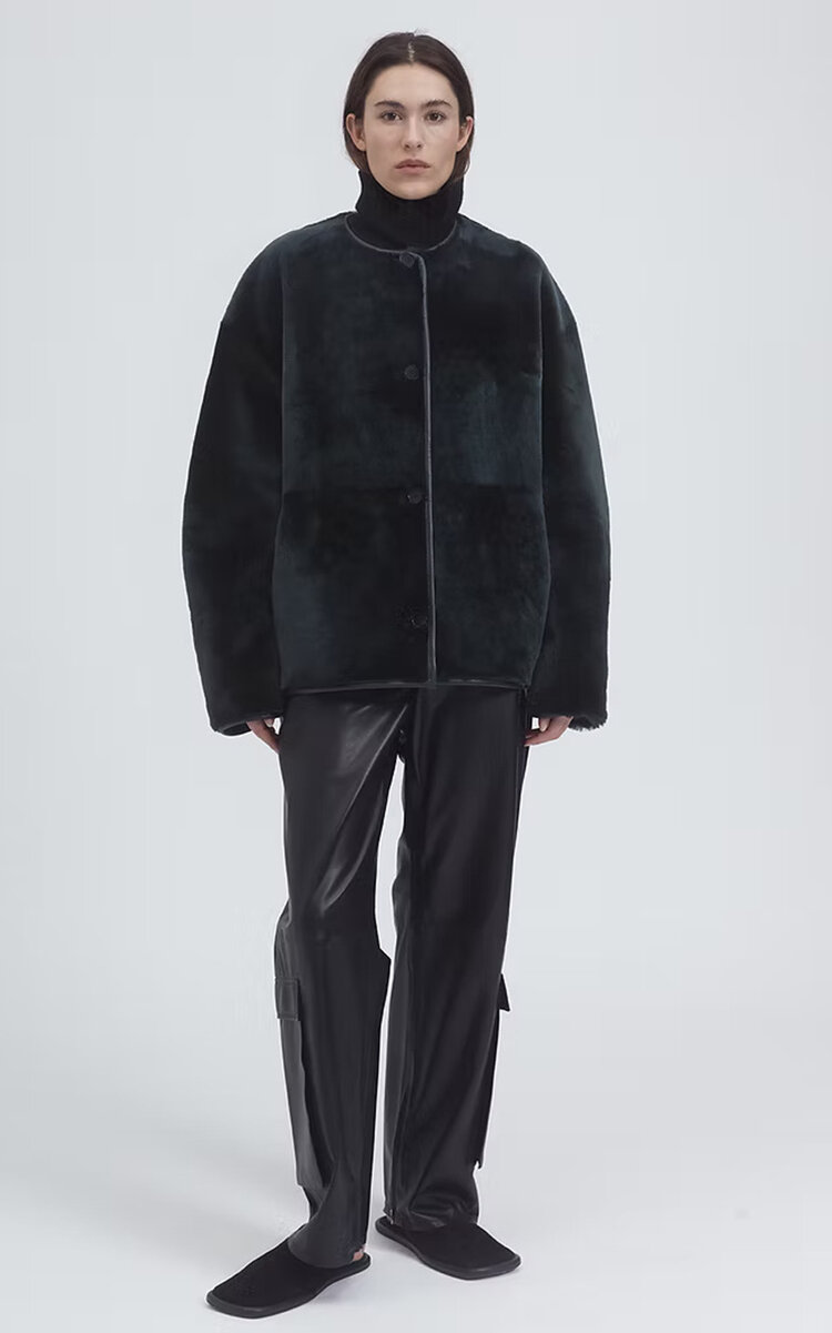 Utzon Jod Merinillo Crewneck Jacket In Green