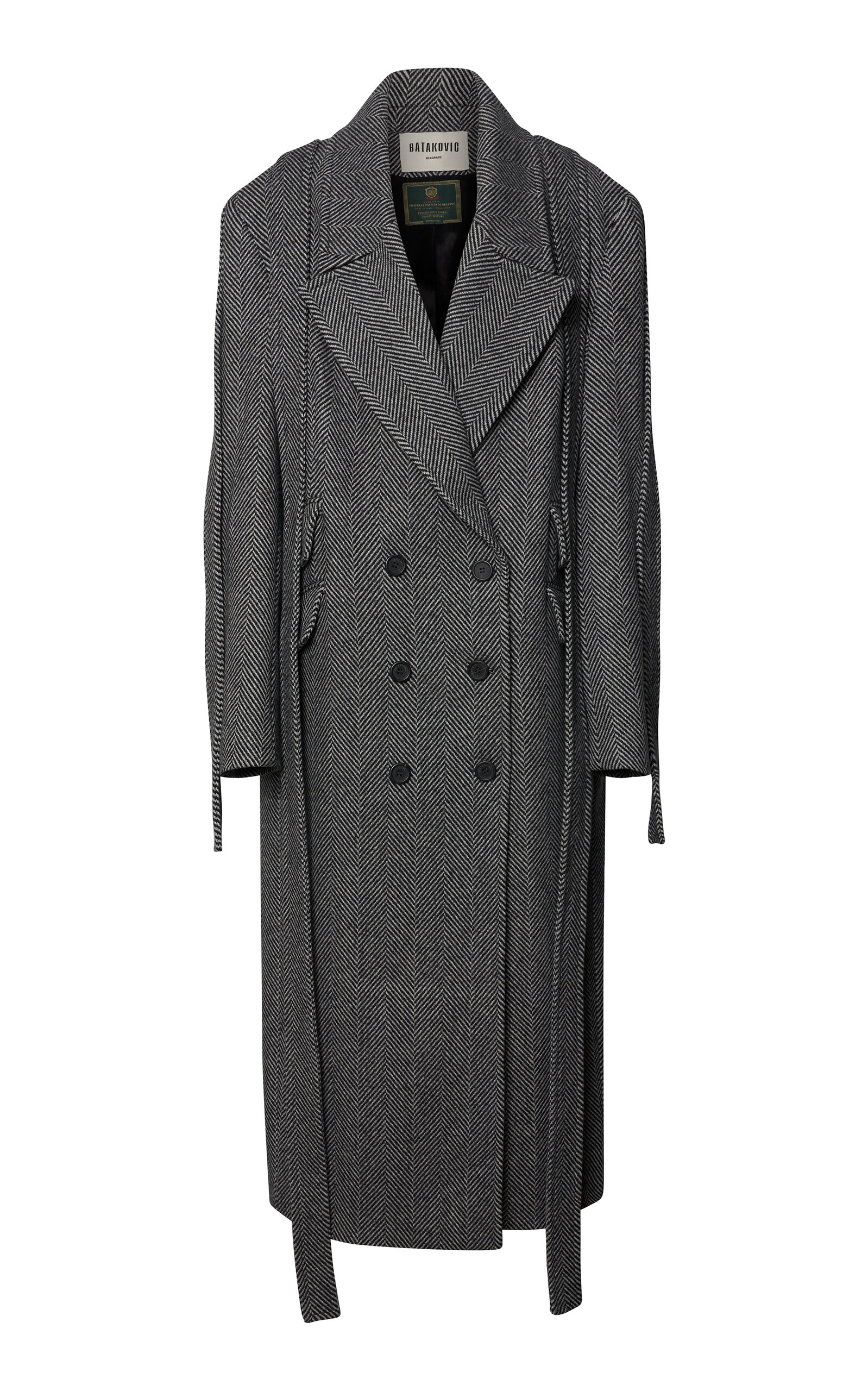 Batakovic Jade Double-breasted Wool-cashmere Full-length Coat In Gray