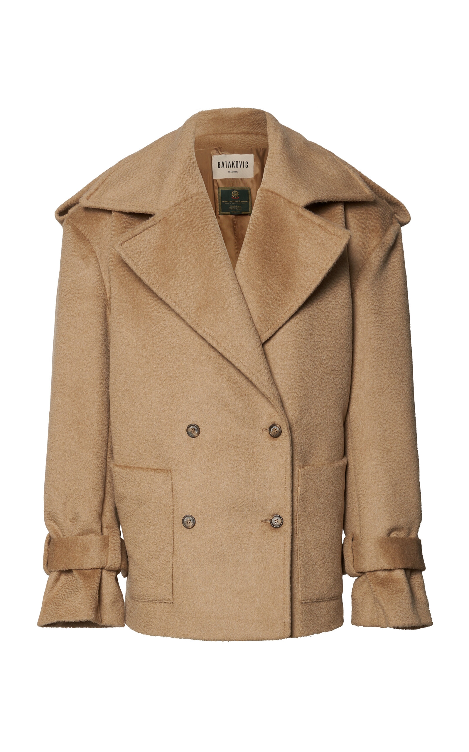 Batakovic Kamila Double-breasted Alpaca-wool Short Coat In Animal Print