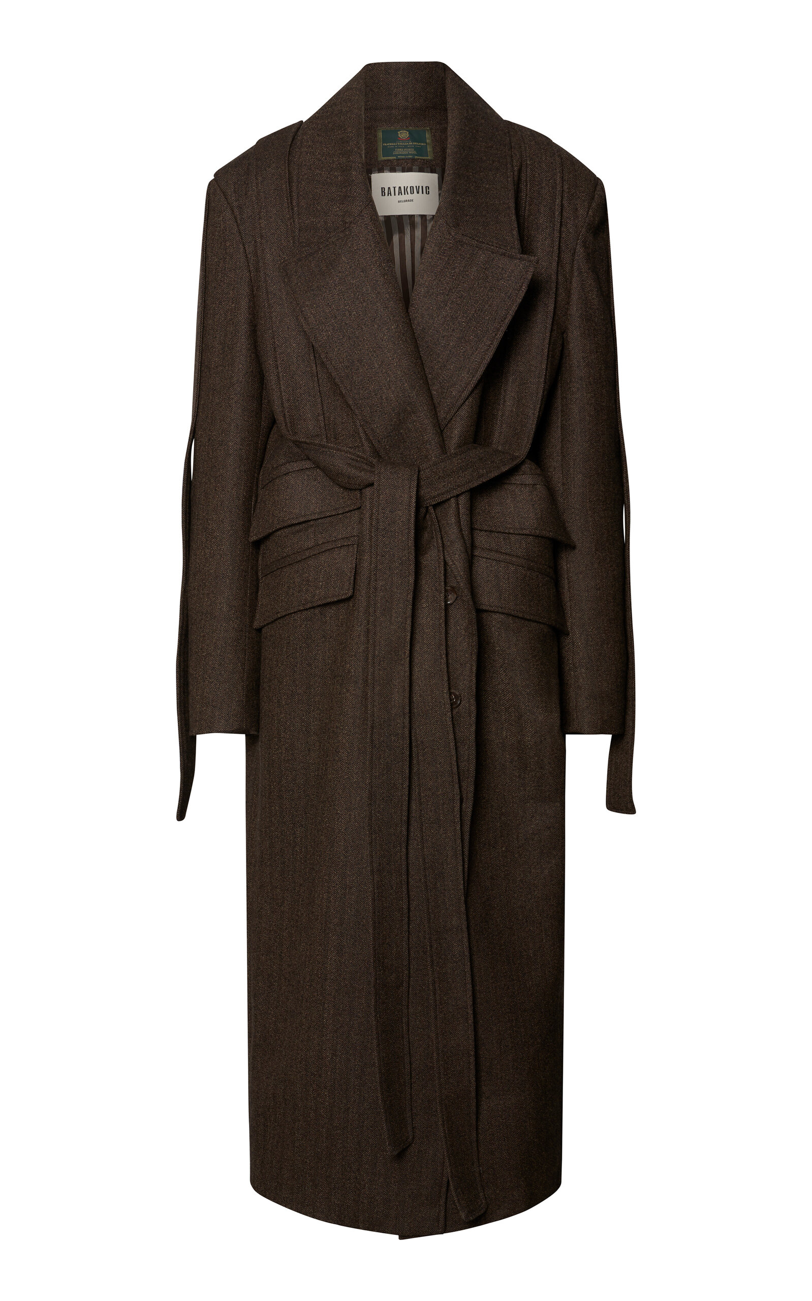 Batakovic Jade Double-breasted Wool-cashmere Full-length Coat In Multi