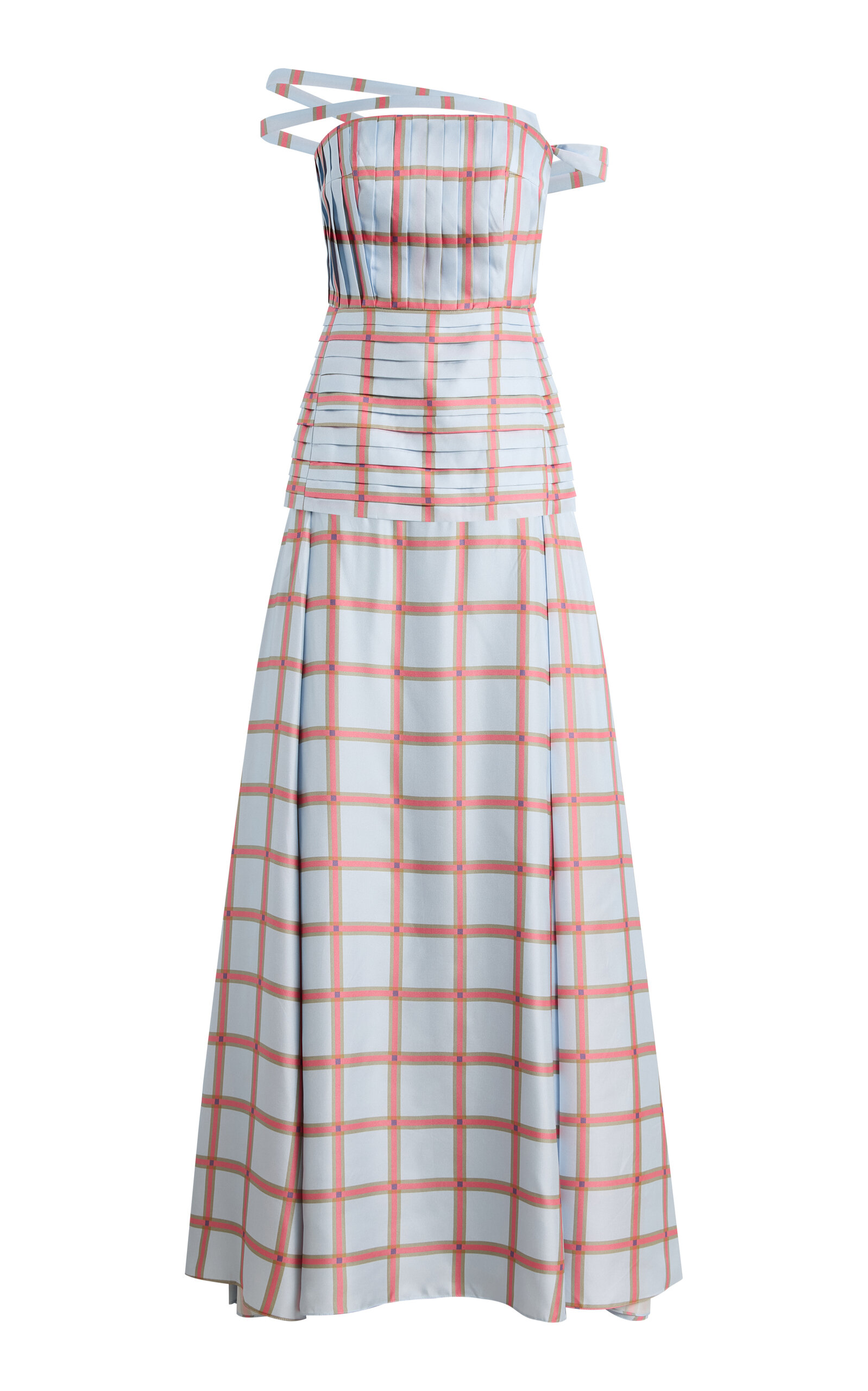 Estella Grid Wool Maxi Dress - Moda Operandi