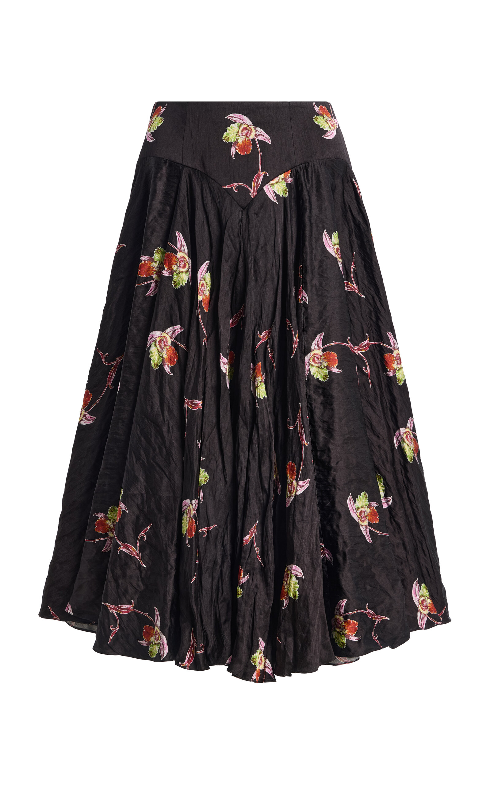 Emilia Wickstead Nera Floral Pleated Midi Skirt